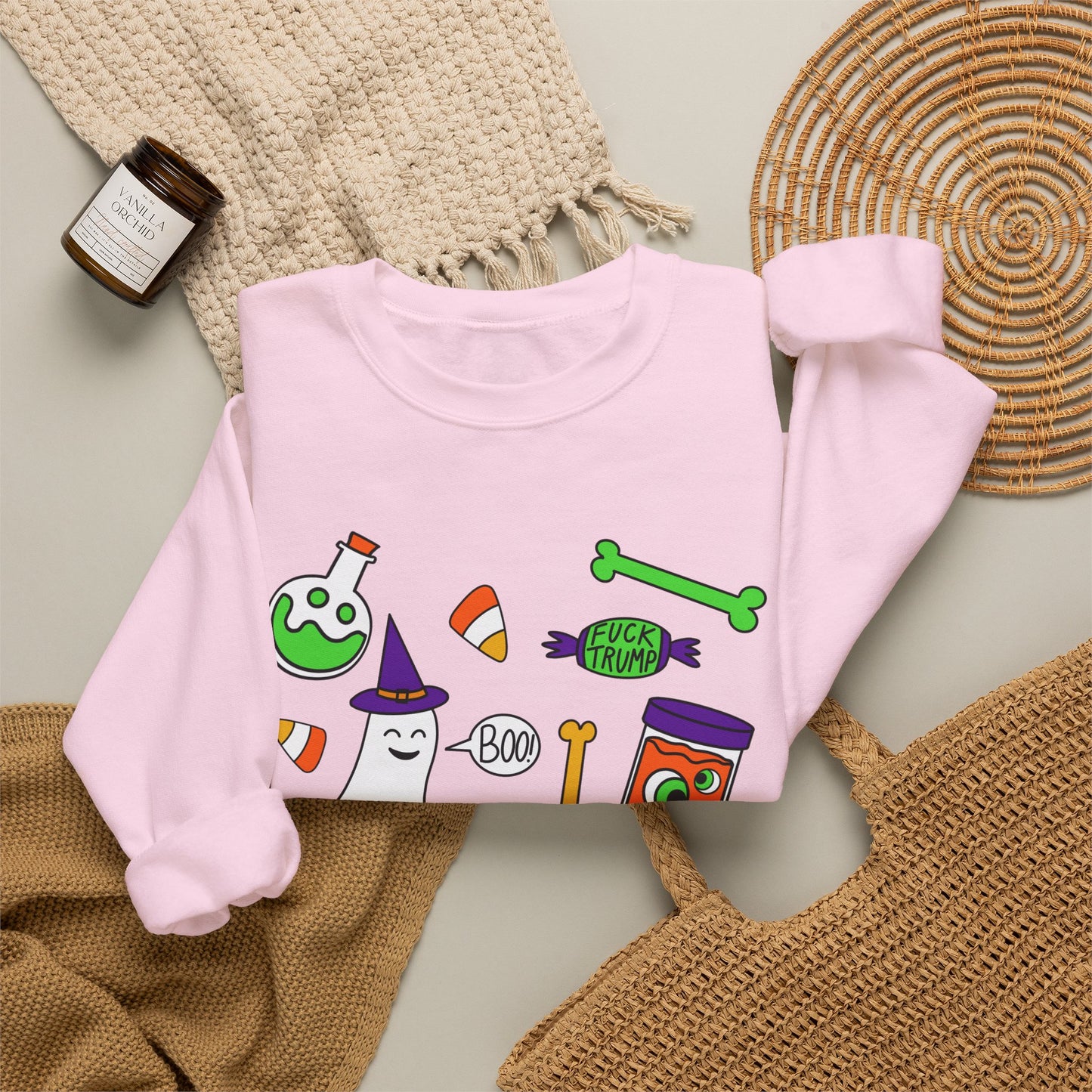 Halloween Candy Ghosts Crewneck Sweatshirt — Cute Spooky Graphic
