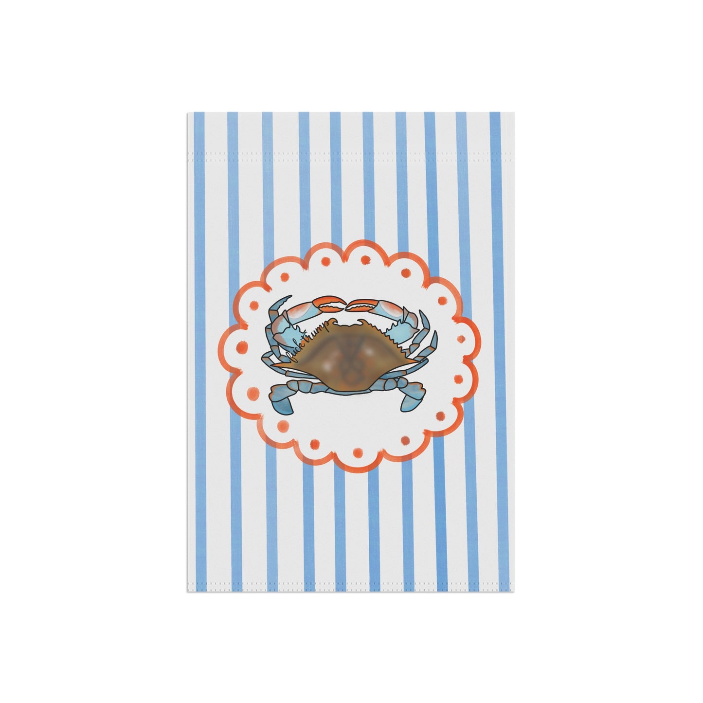 Coastal Blue Striped Crab Garden Flag Nautical FDT