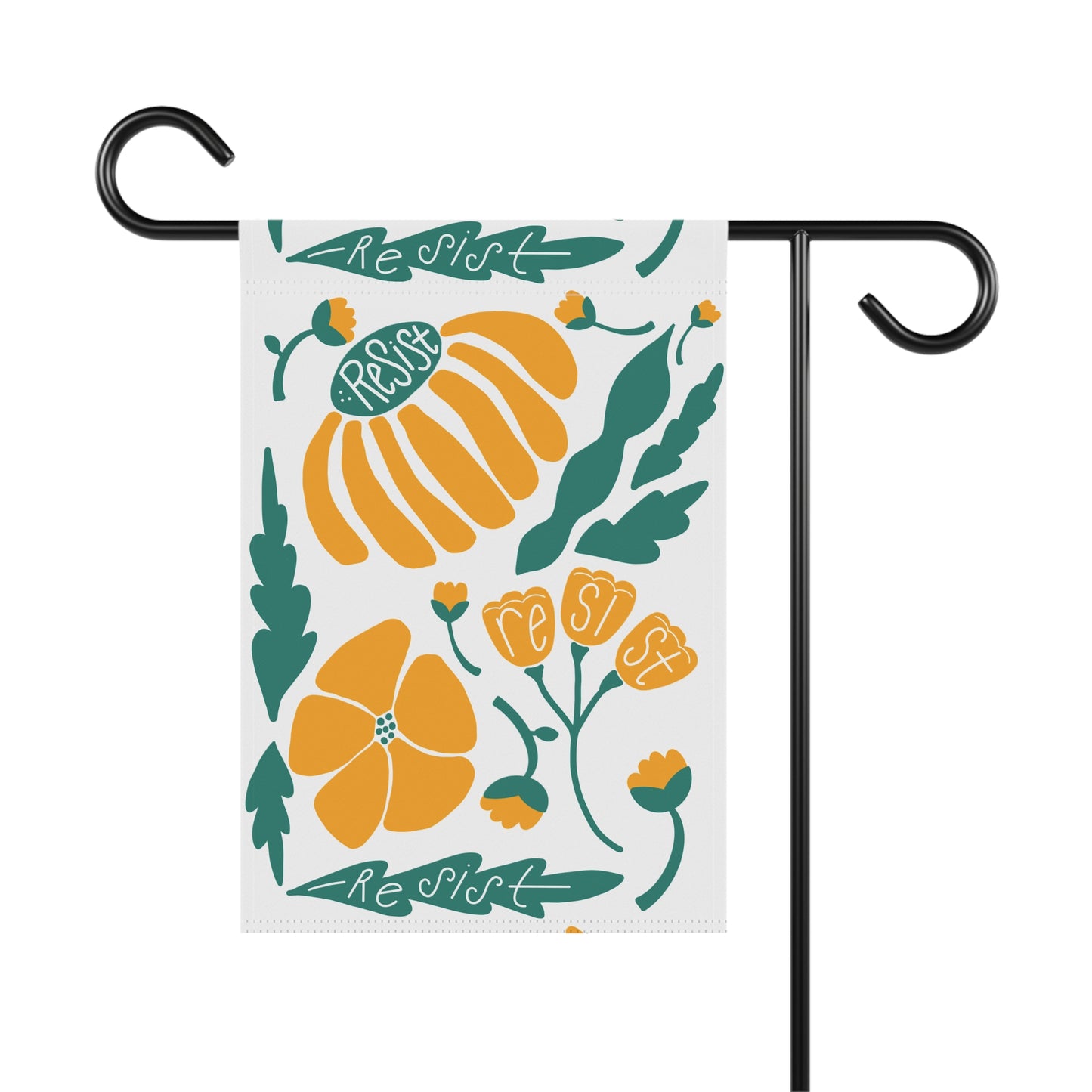 Resist Floral Garden Flag — Decorative Outdoor House Banner
