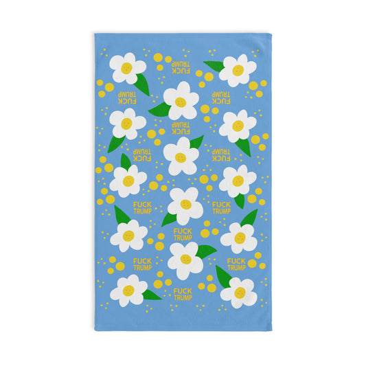 Slightly Subtle Daisy Blue Hand Towel
