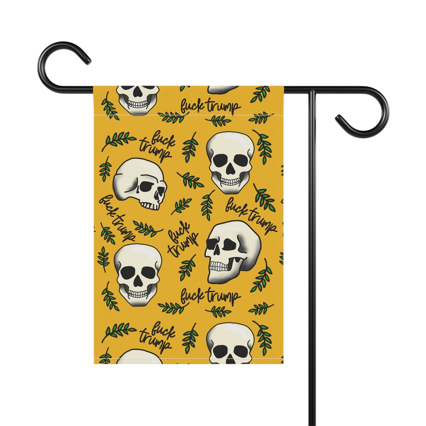 Slightly Subtle Skull Pattern Garden Flag | Political Phrase Garden Flag FDT