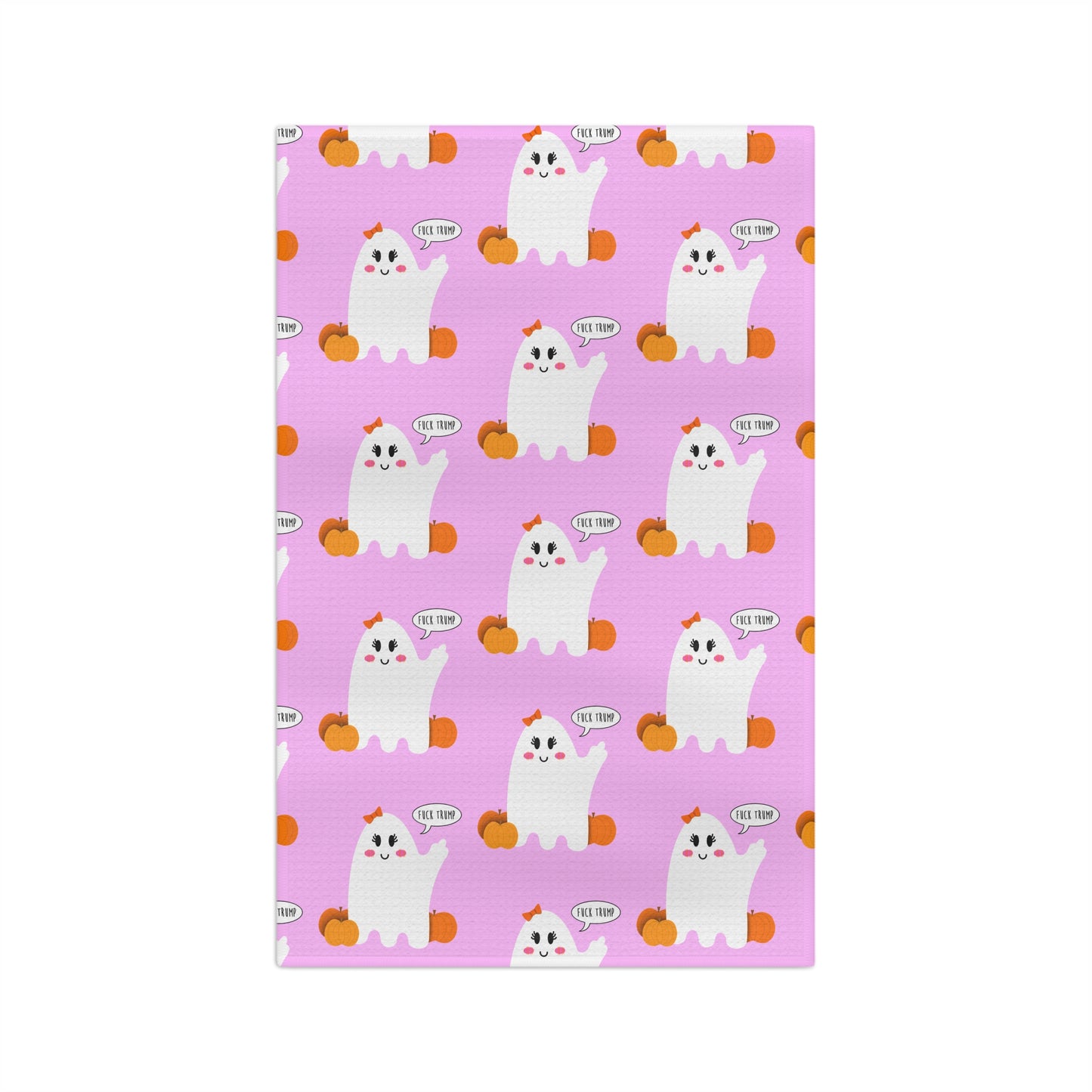 Cute Ghost & Pumpkin Microfiber Tea Towel fdt Halloween Kitchen Towel