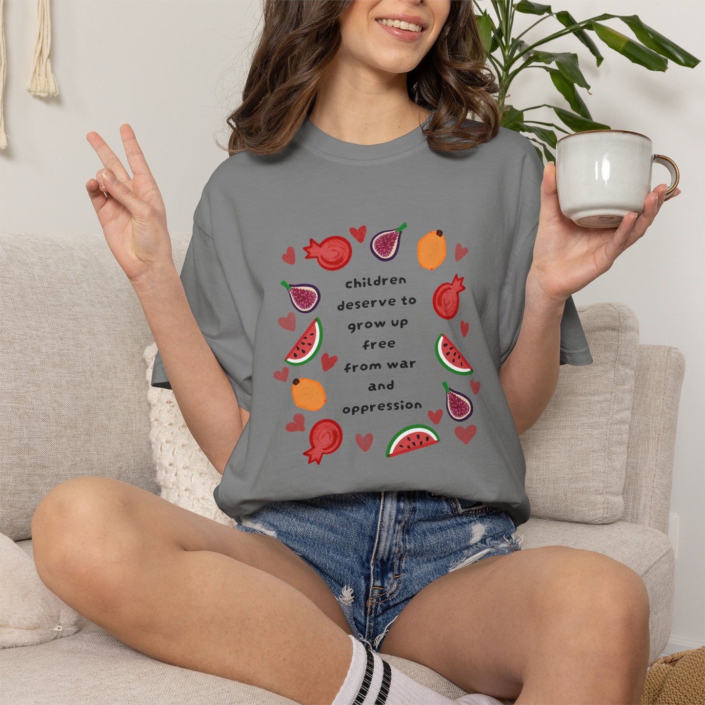 Children Deserve to Grow Up Tee Anti War Peace & Freedom Statement T-Shirt