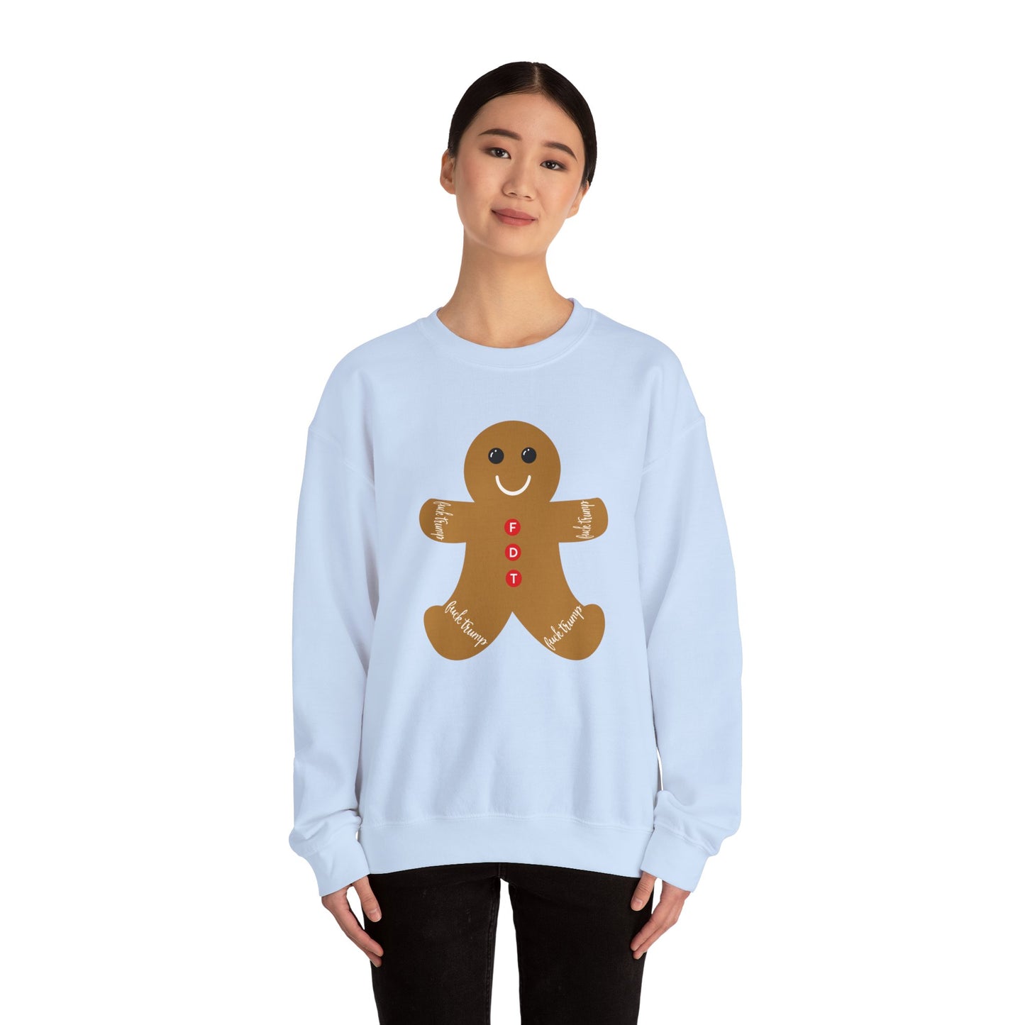 Slightly Subtle Gingerbread Man Crewneck Sweatshirt, FDT Cozy Christmas Gift, Holiday Sweater, Festive Apparel, Winter Wardrobe