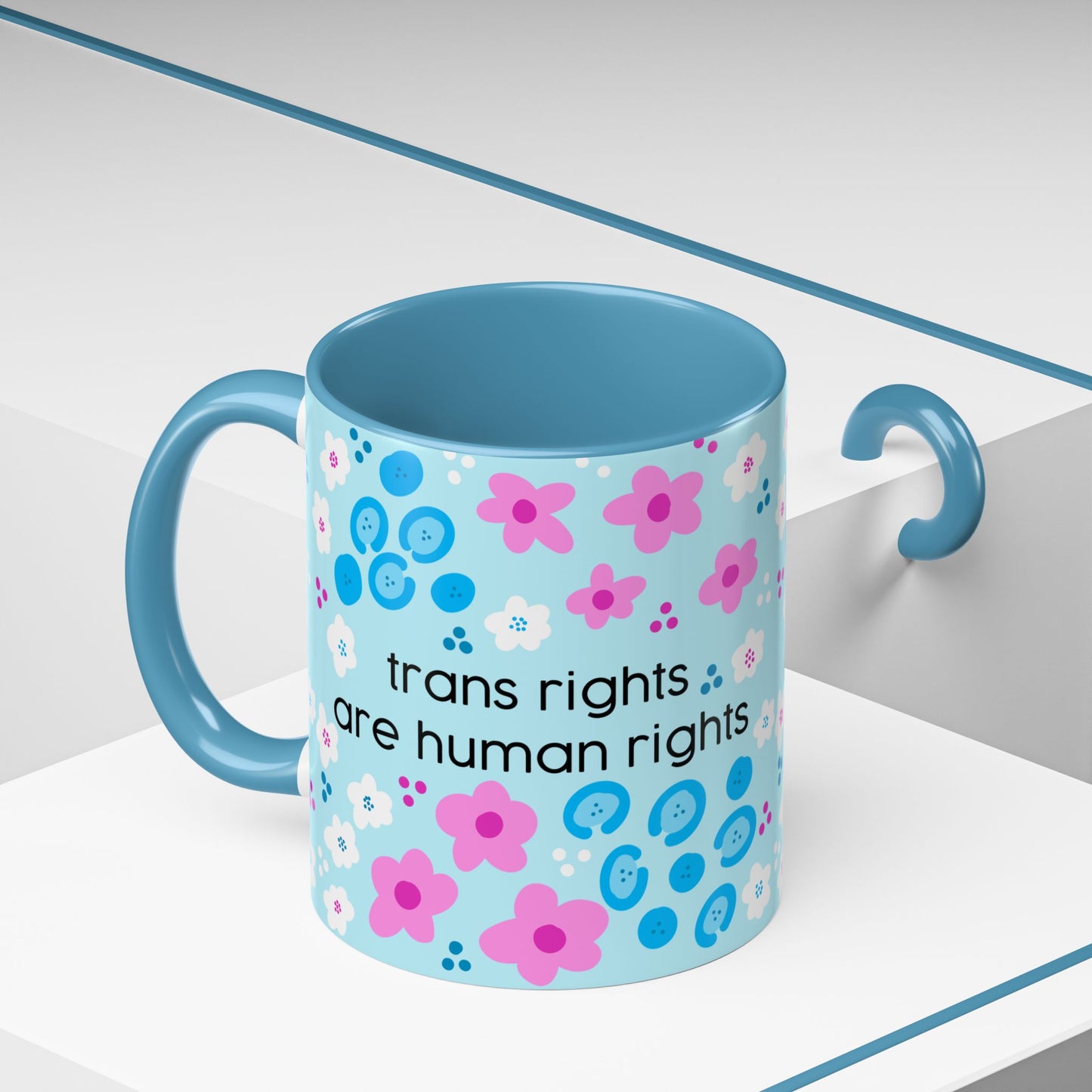 Trans Rights Are Human Rights Coffee Mug | Accent 11oz or 15oz