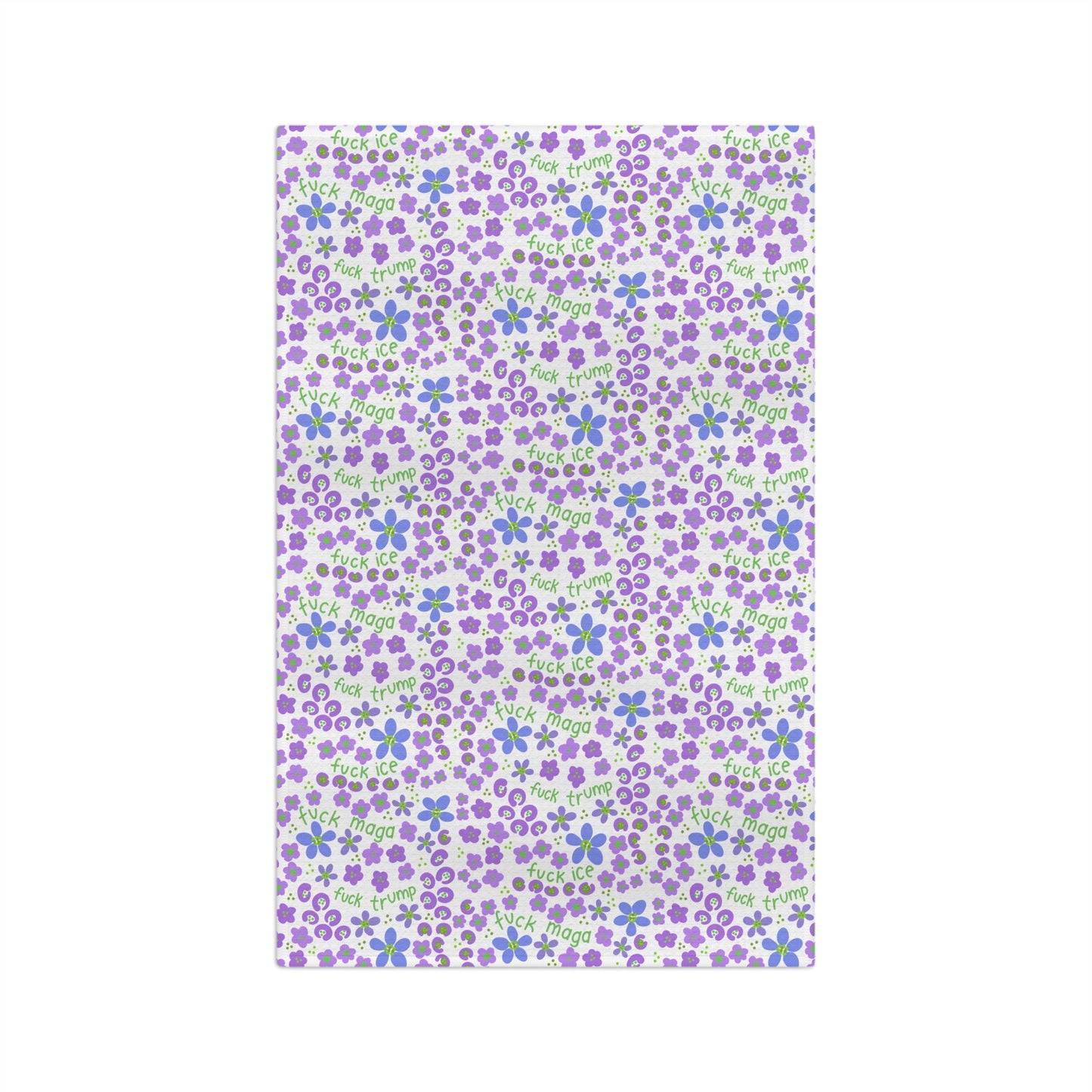 Slightly Subtle Ditsy Lilac Floral Microfiber Tea Towel | Small Country Flower Pattern