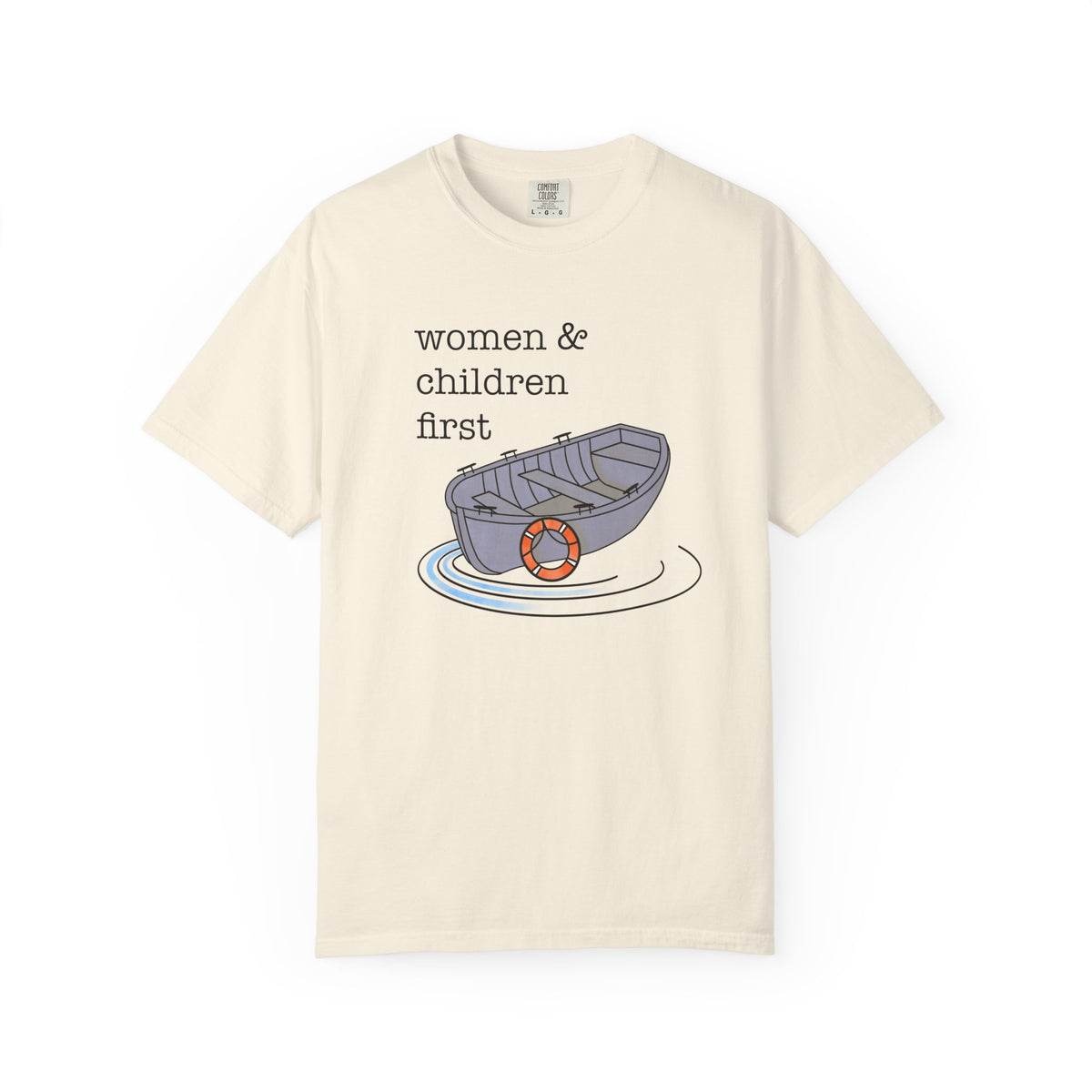 Lifeboat Matriarchy Women & Children First Nautical Boat Graphic T-Shirt