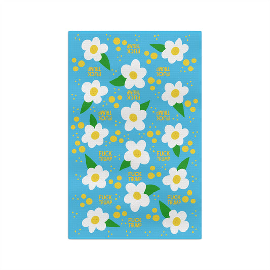 Blue Daisy Tea Towel FDT Political Kitchen Towel
