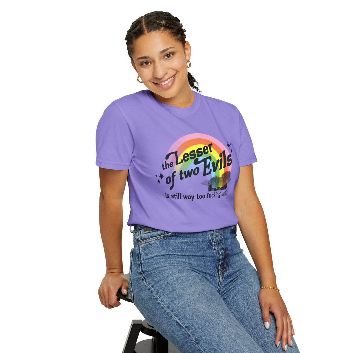 The Lesser of Two Evils is Still Way Too F***ing Evil Rainbow Graphic
