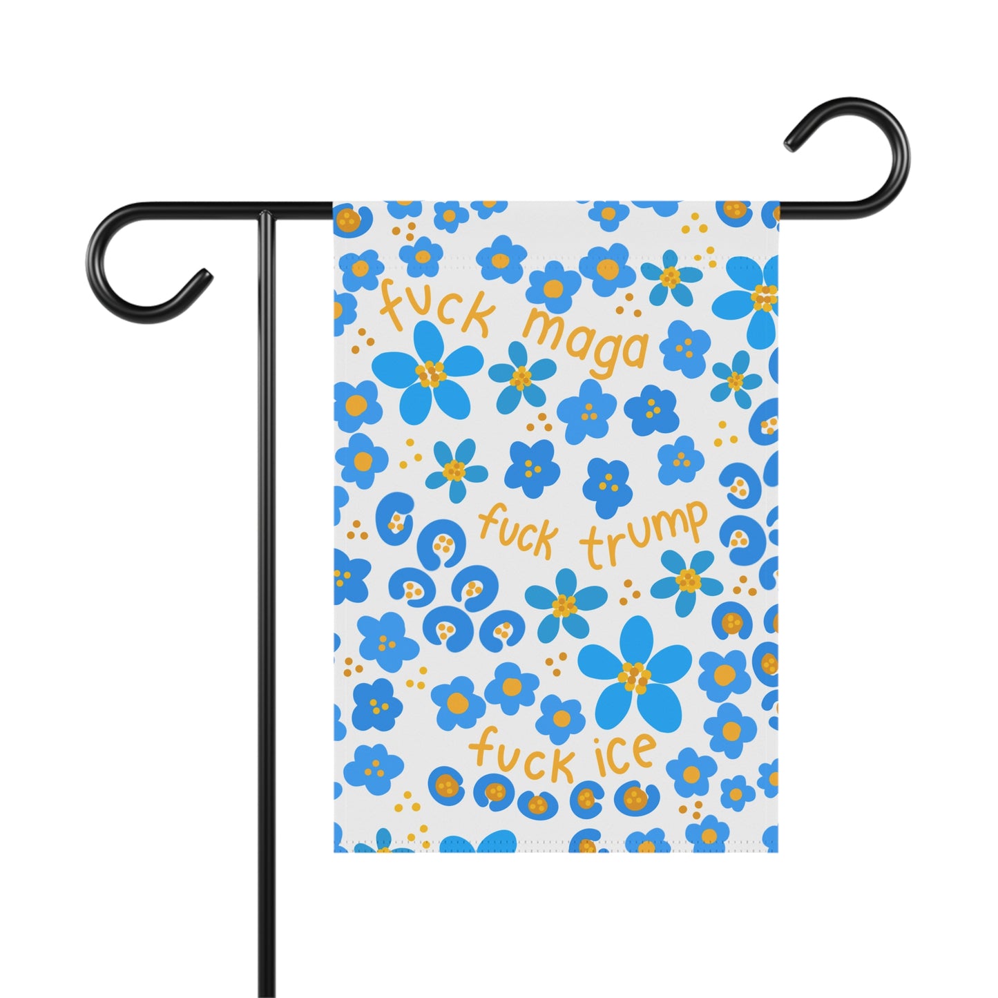 Slightly Subtle Blue Floral Garden Flag | House Banner FDT