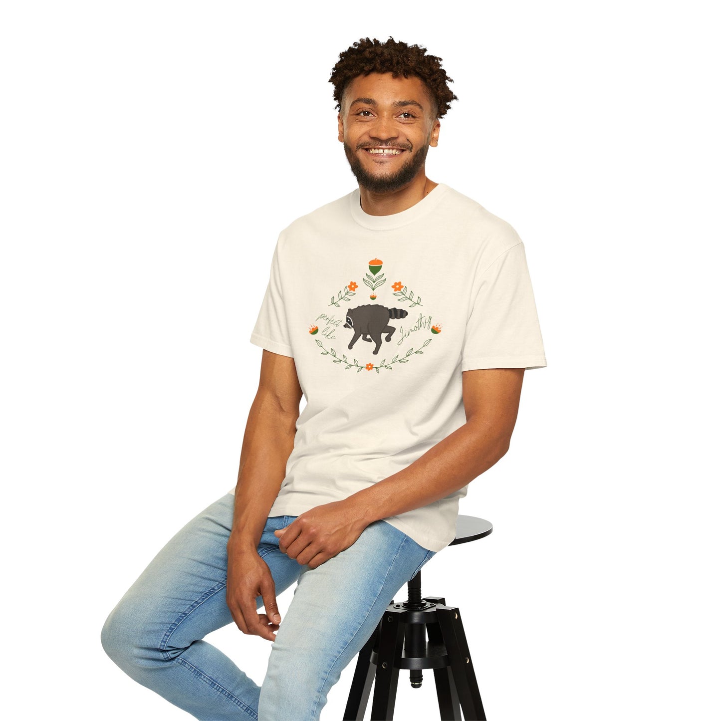 Perfect like Jimothy Floral T-Shirt — Racoon Proud Rustic Graphic Tee