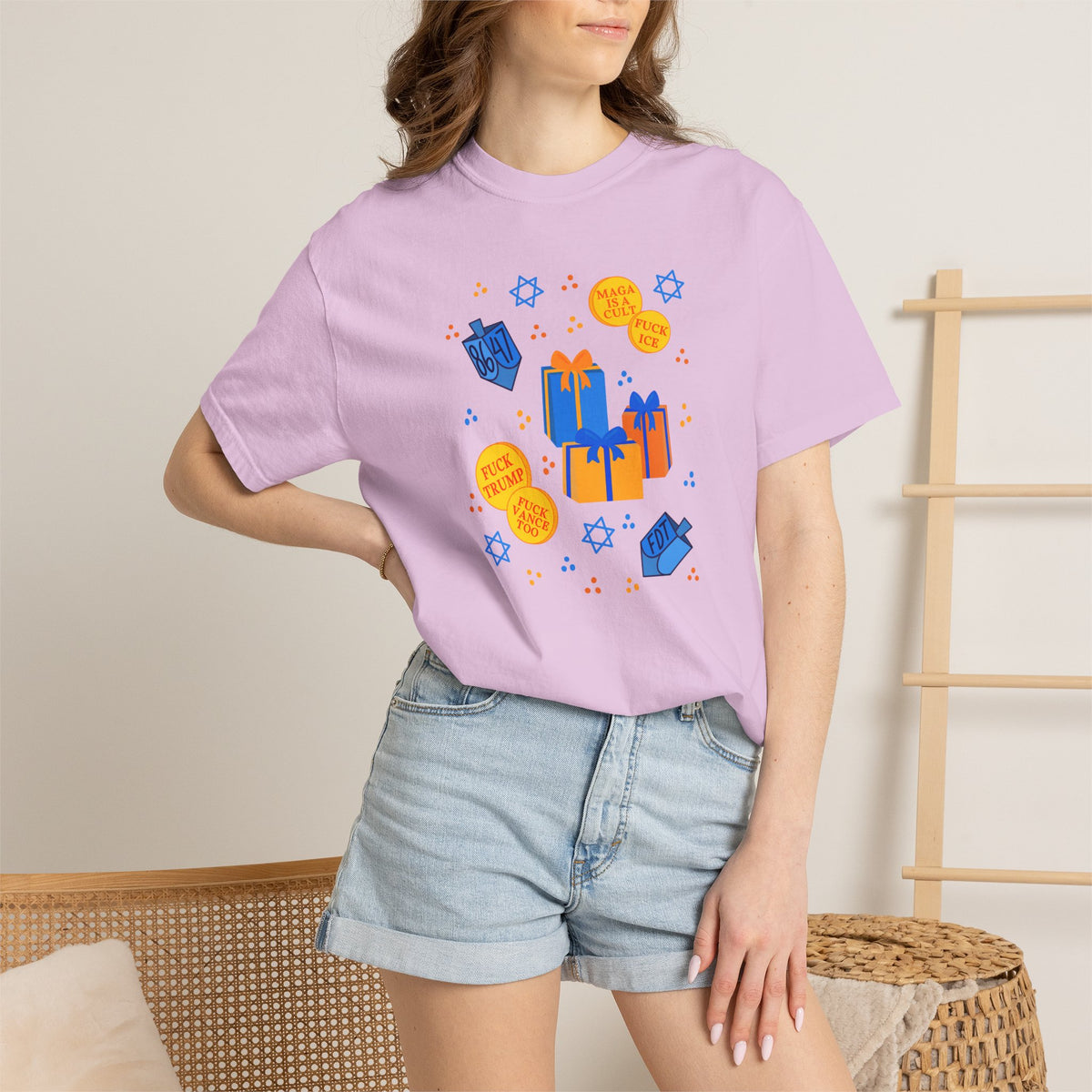 Slightly Subtle Hanukkah Dreidel Gelt Gift Celebration T-Shirt
