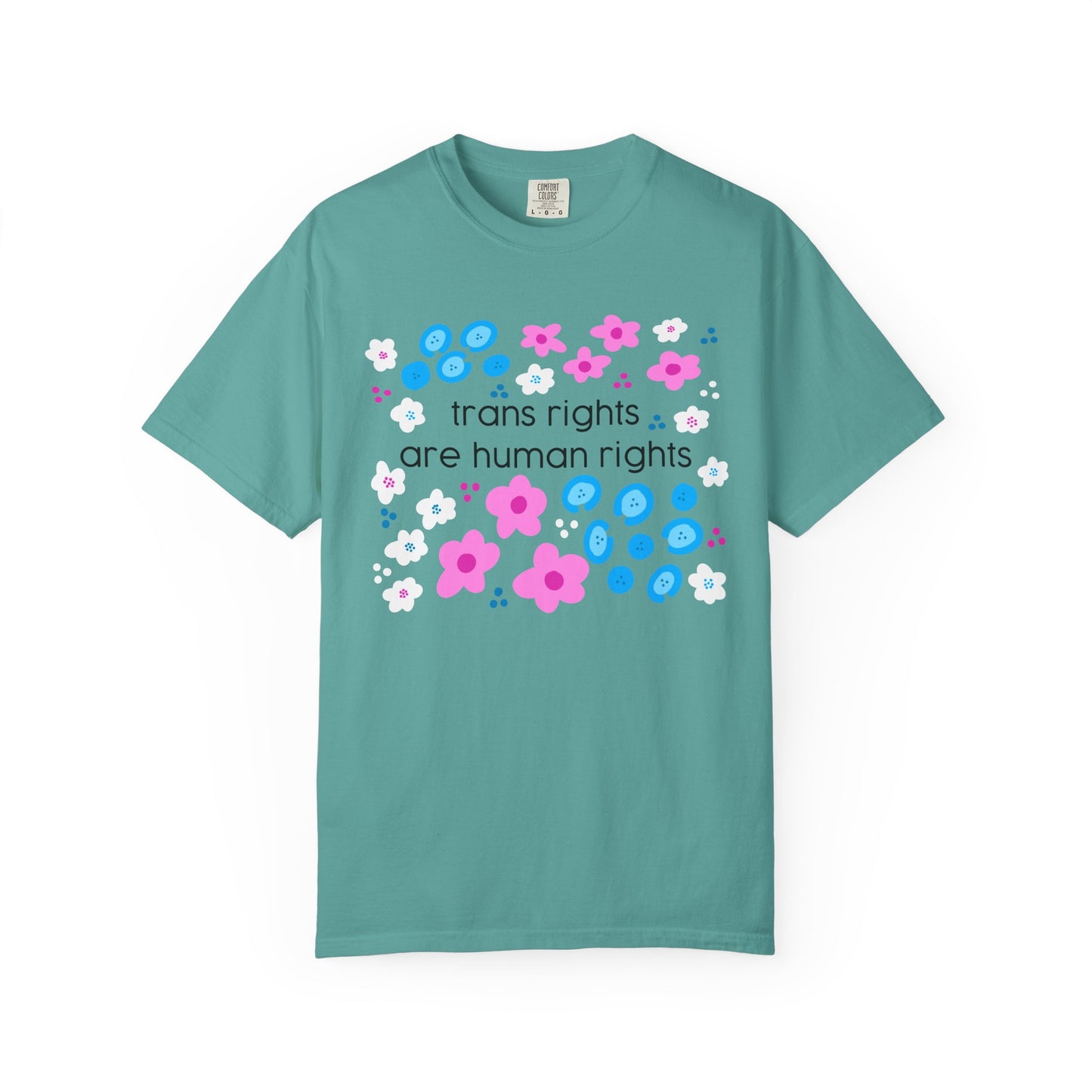 trans rights are human rights T-shirt | floral trans pride design