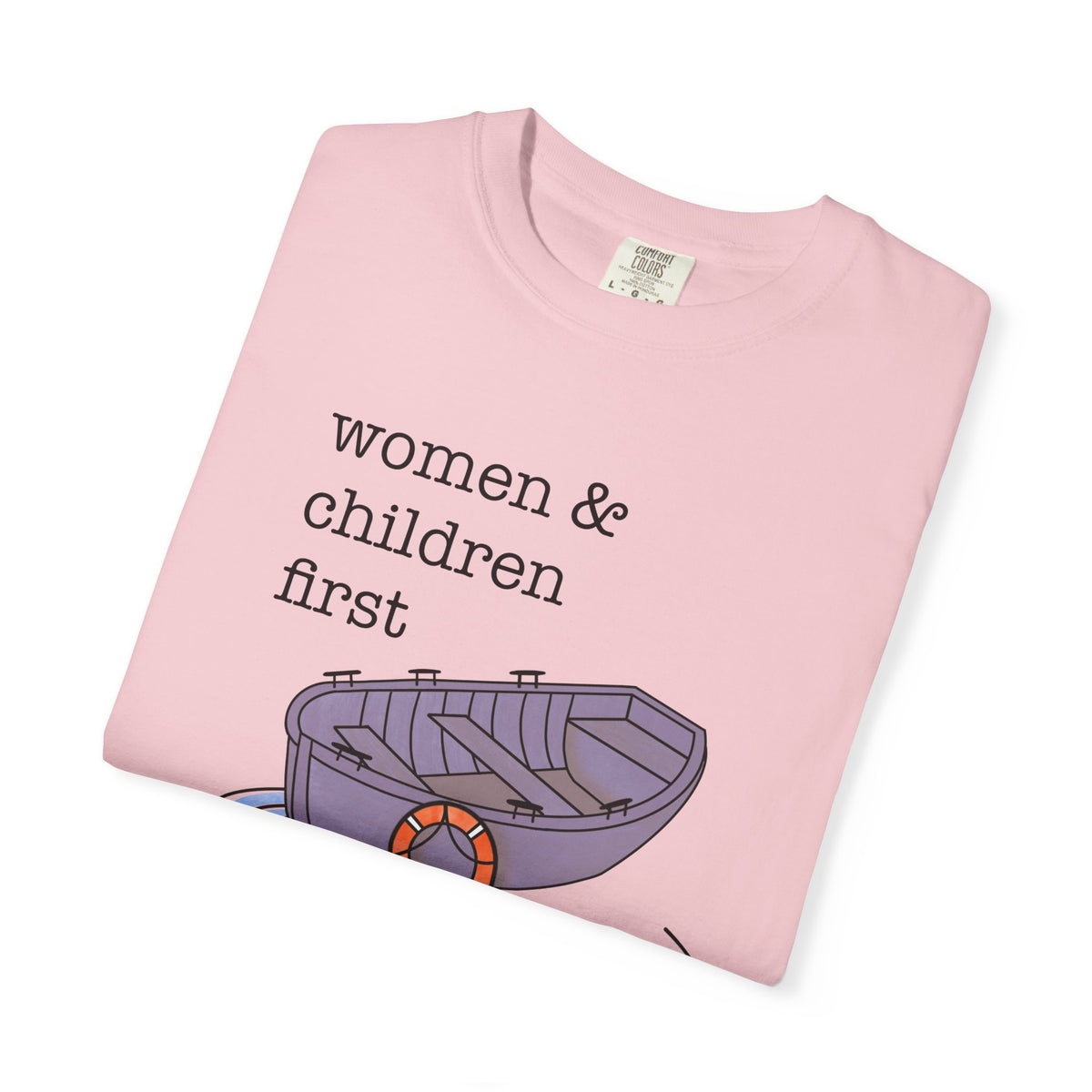 Lifeboat Matriarchy Women & Children First Nautical Boat Graphic T-Shirt