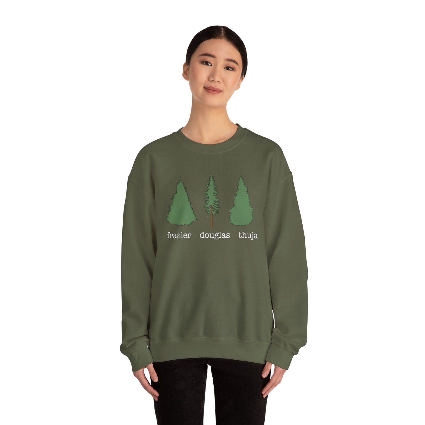Frasier Douglas Thuja FDT Pine Tree Eco-Friendly Tree Sweatshirt, Unisex Crewneck, Nature Lover Gift, Casual Outfit, Gift for Him or Her