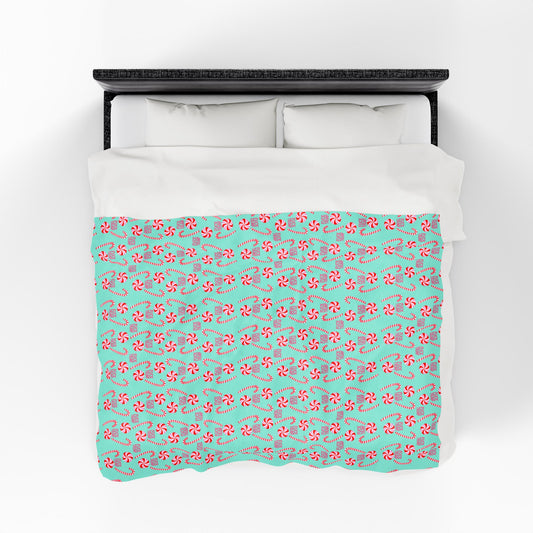 Slightly Subtle Peppermint Velveteen Plush Blanket