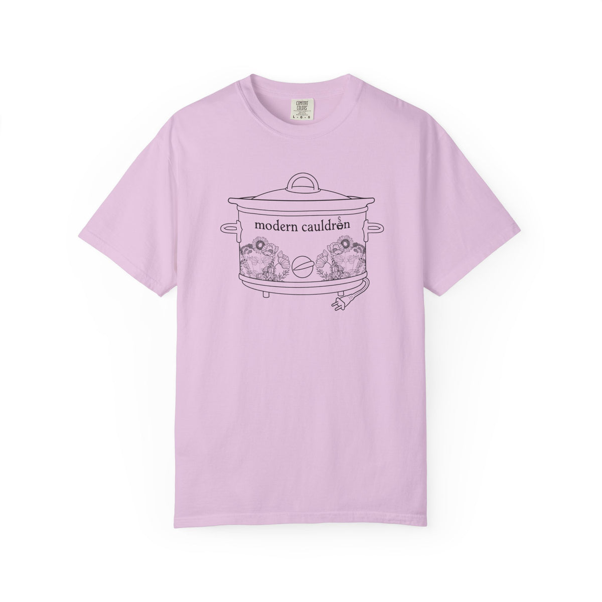 Modern Cauldron Illustrated Cauldron Floral Crockpot Graphic Tee