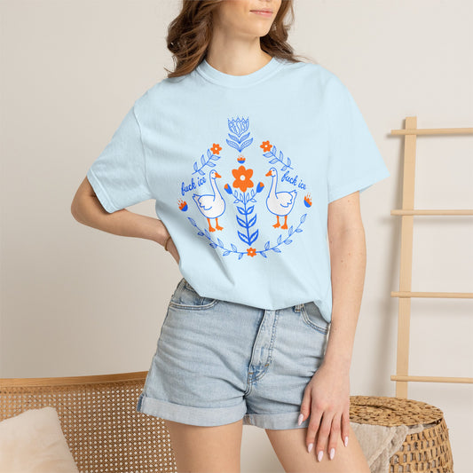 Folksy Silly Goose Tee —  F Ice Resist Floral Graphic T-Shirt