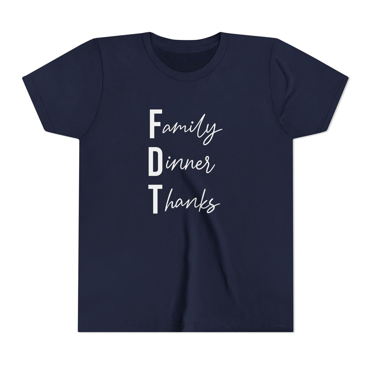 Youth Family Dinner Thanks Thanksgiving Tee FDT kids shirt