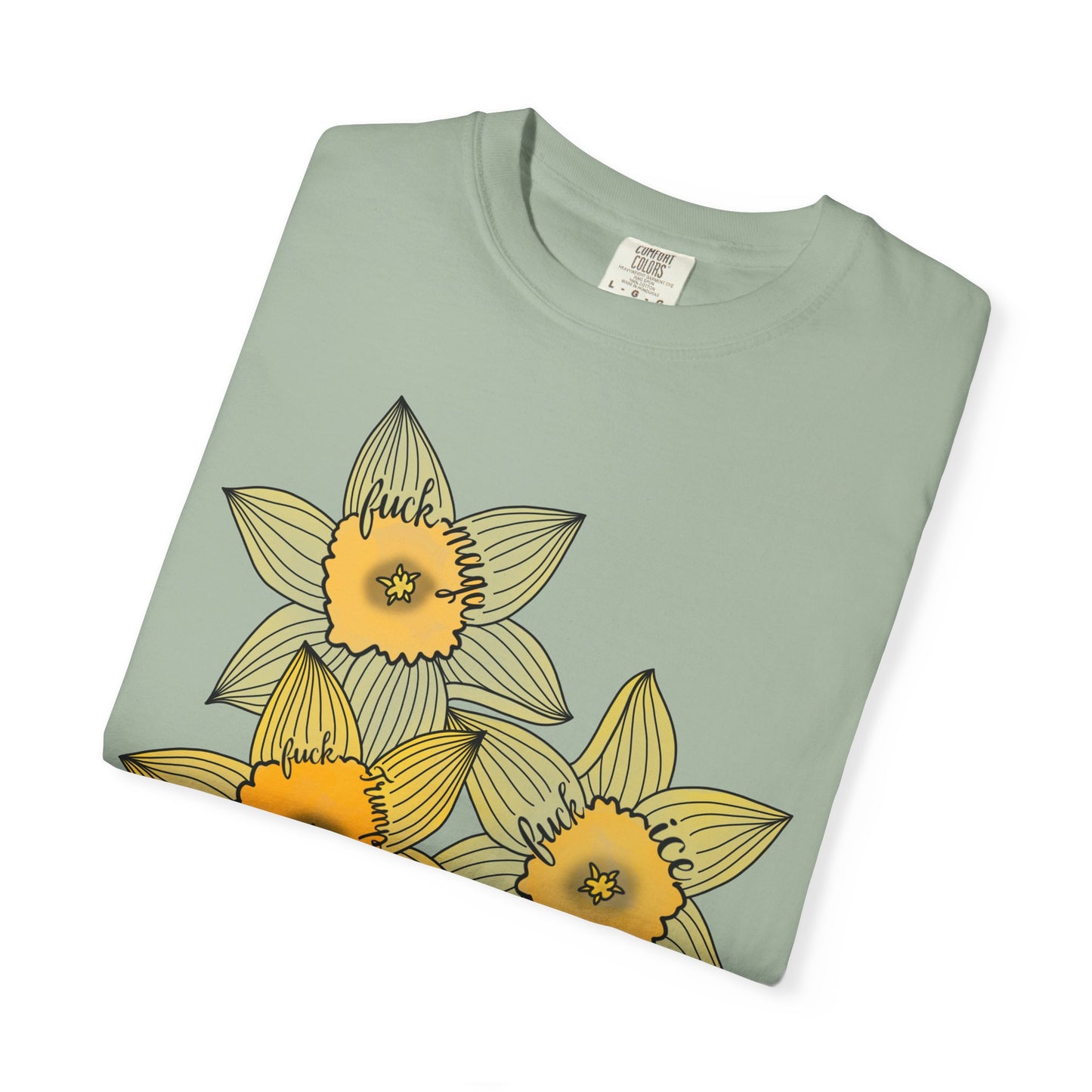 Slightly Subtle Daffodil Trio T-shirt | Yellow Floral Spring Bloom Tee FDT
