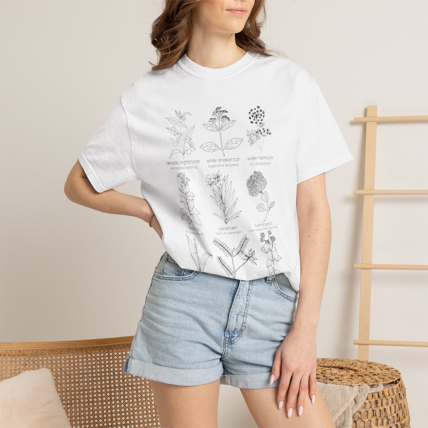 Deadly Nightshade Botanical Illustration T-Shirt | Vintage Plant Sketches, Floral Chart