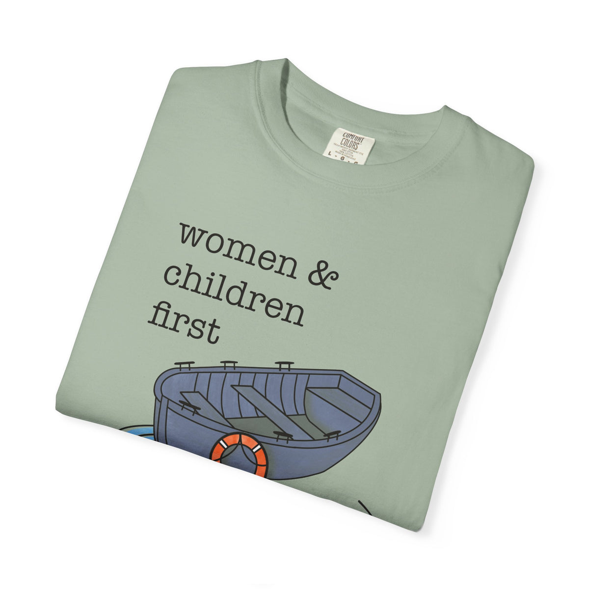 Lifeboat Matriarchy Women & Children First Nautical Boat Graphic T-Shirt