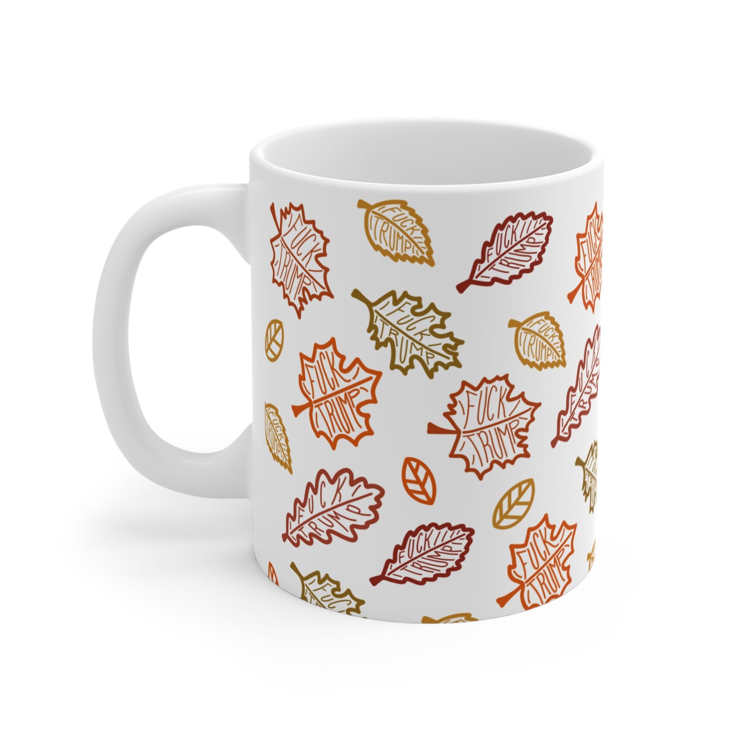 Slightly Subtle Autumn Leaf Mug, 11oz Ceramic Coffee Cup | Fall Decor Gift | Cozy Hot Beverage Companion | Seasonal Kitchenware