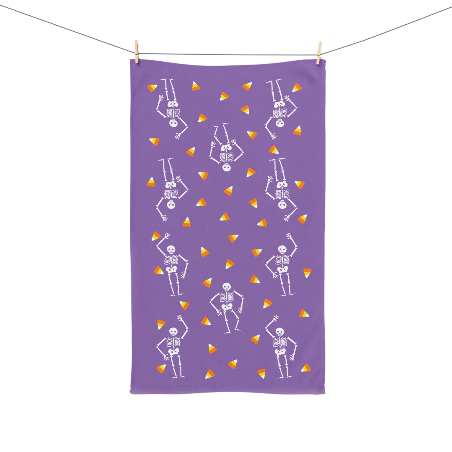 Slightly Subtle Skeleton Hand Towel, Purple Halloween Spooky Trump Fun Decor for Kitchen or Bathroom, Parties, Trick or Treat, Fall Vibes