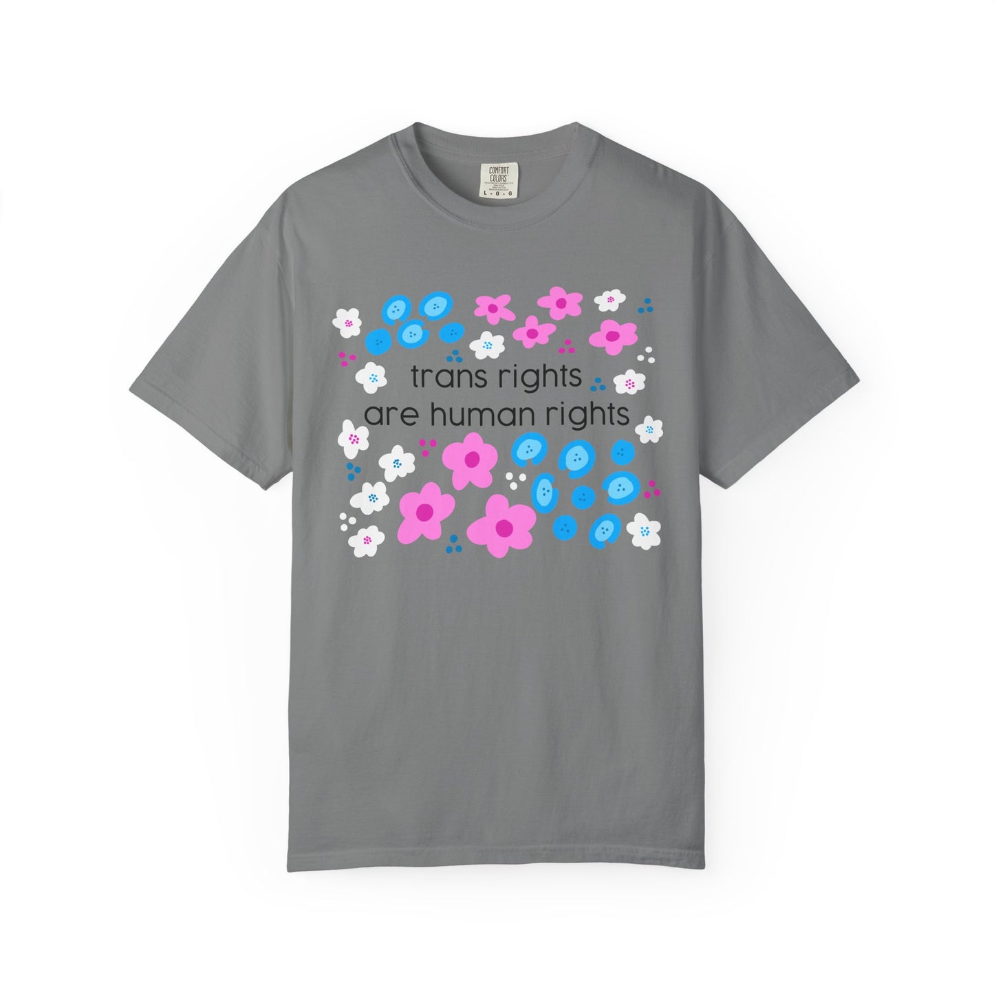 trans rights are human rights T-shirt | floral trans pride design