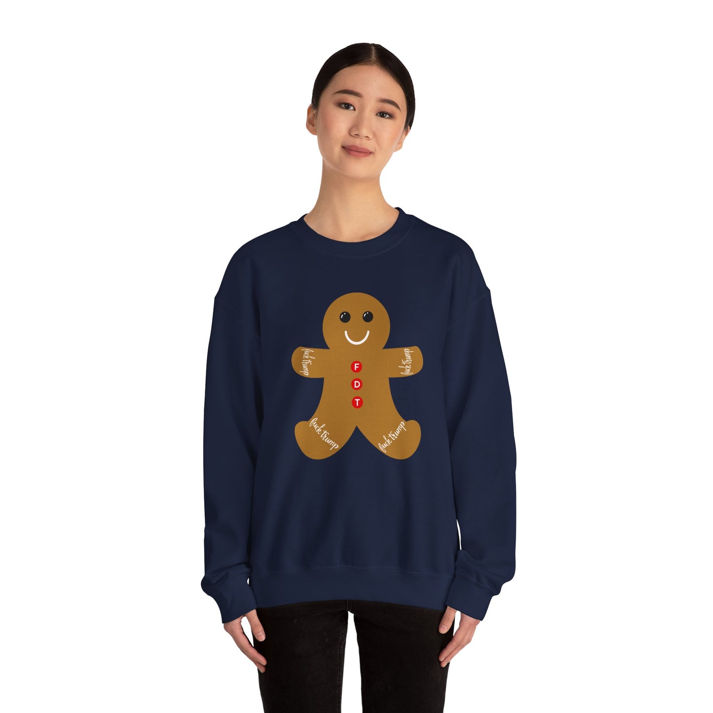 Slightly Subtle Gingerbread Man Crewneck Sweatshirt, FDT Cozy Christmas Gift, Holiday Sweater, Festive Apparel, Winter Wardrobe