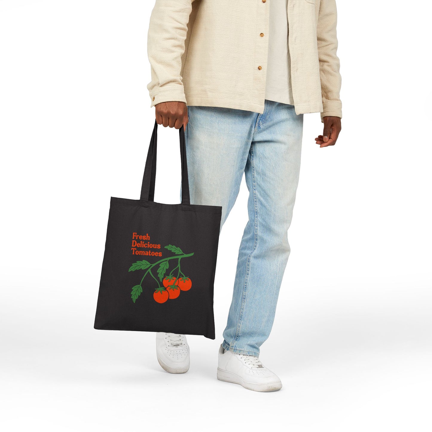Fresh Delicious Tomatoes Tote Bag | Vintage Tomato Illustration, Farmer's Market Canvas fdt