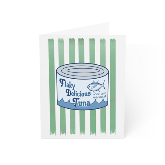 Vintage Tuna Can Greeting Card FDT 'Flaky Delicious Tuna' Nautical Thinking of You (Single or Pack)