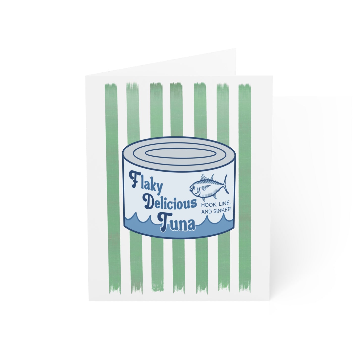 Vintage Tuna Can Greeting Card FDT 'Flaky Delicious Tuna' Nautical Thinking of You (Single or Pack)
