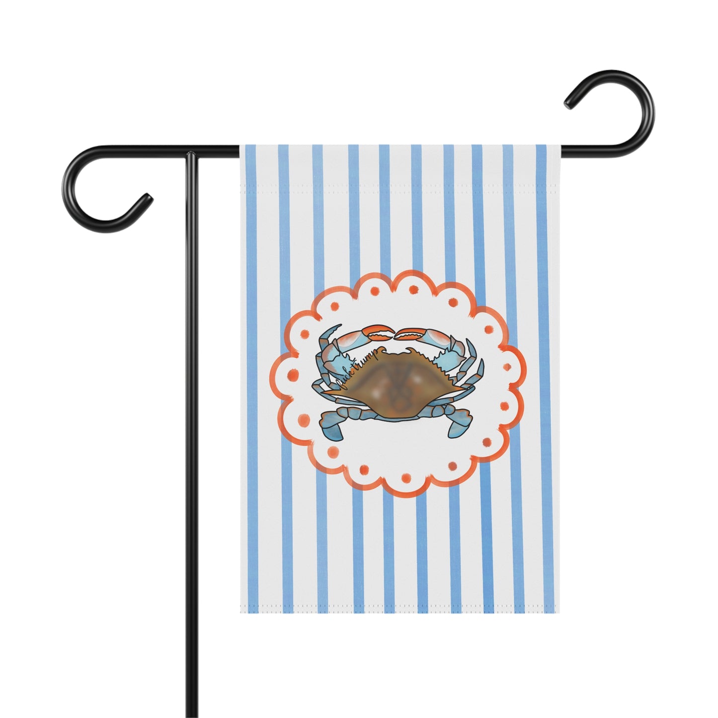 Coastal Blue Striped Crab Garden Flag Nautical FDT