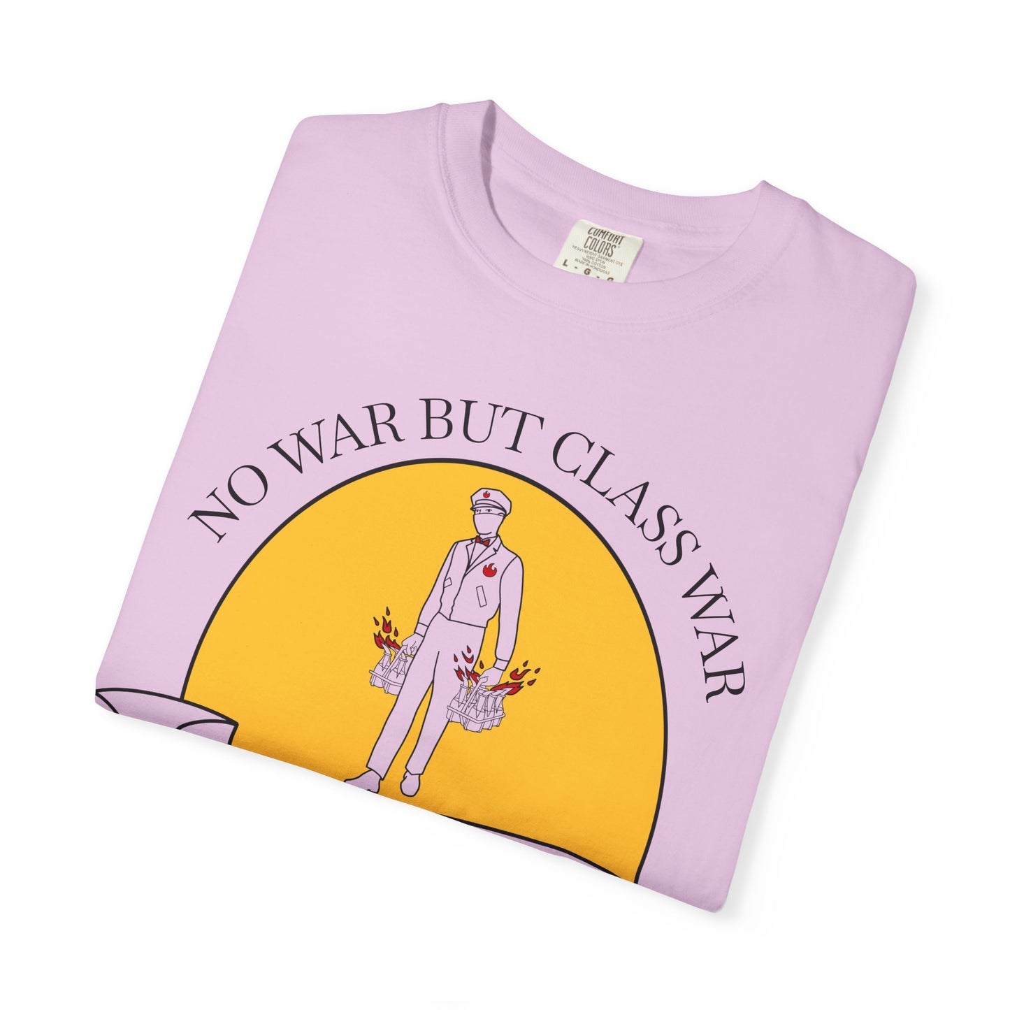 No War But Class War Beverage Delivery T-shirt | Delivery Worker Illustration