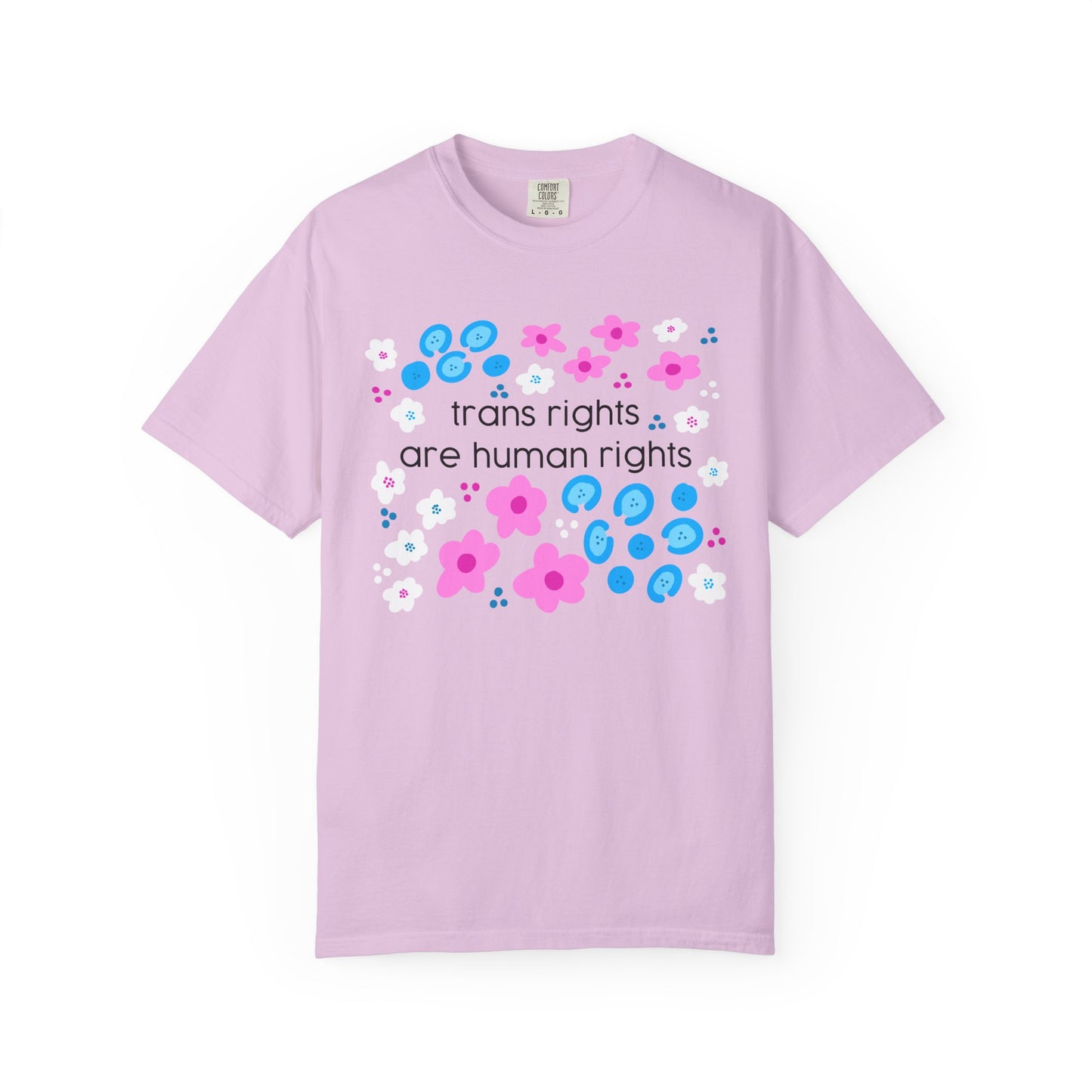 trans rights are human rights T-shirt | floral trans pride design