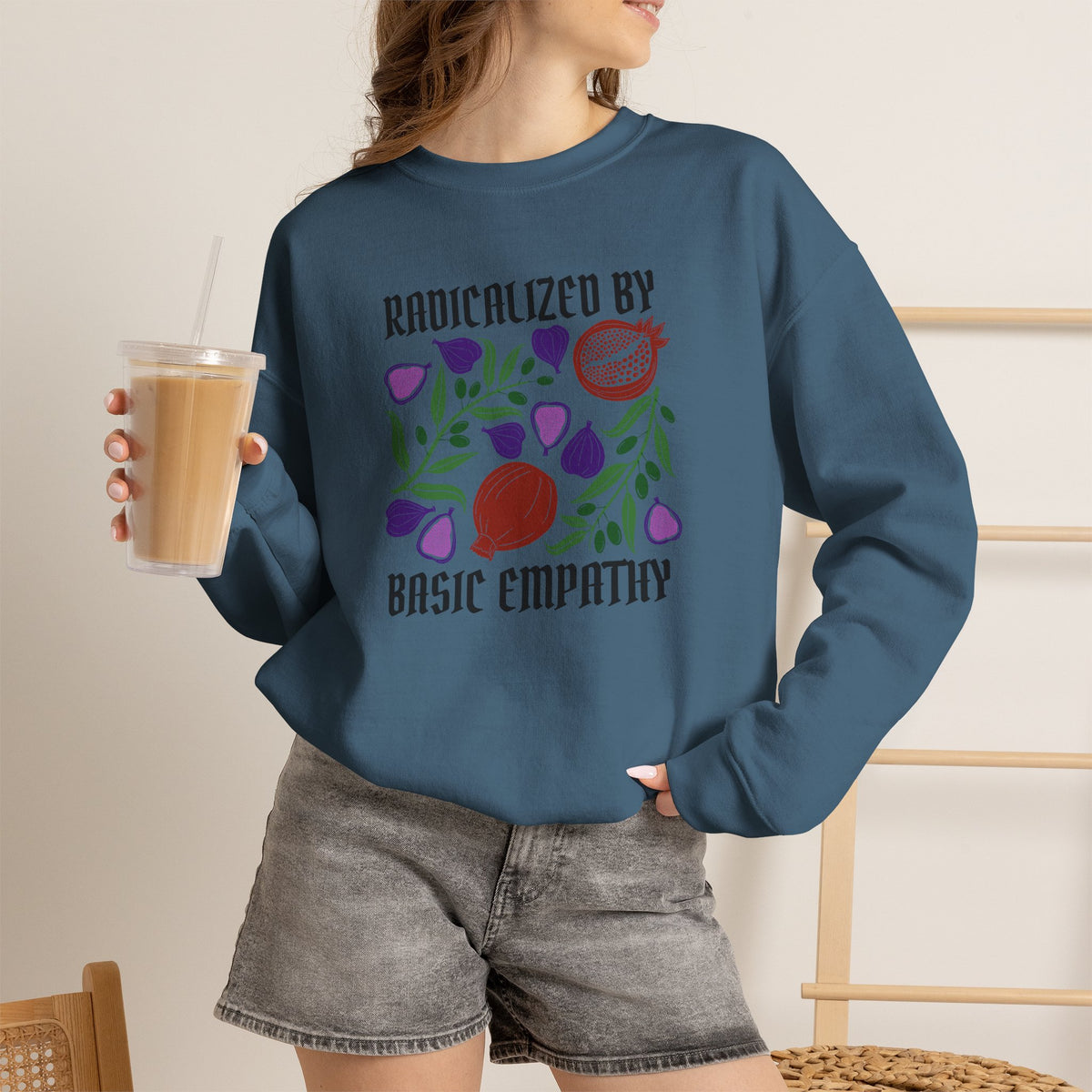 Radicalized by Basic Empathy Floral Sweatshirt