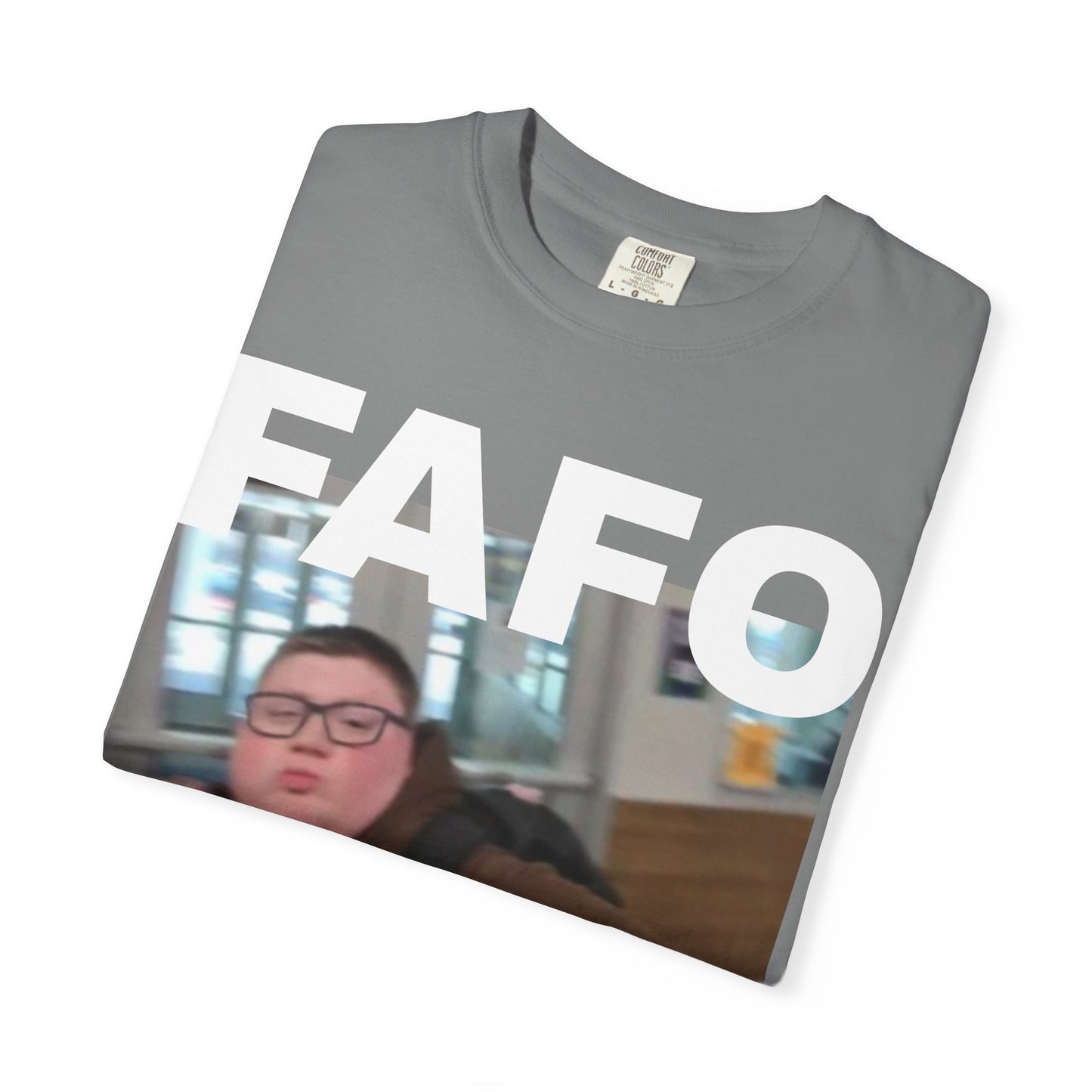 FAFO Okay Kid meme photo T-shirt | FAFO graphic tee