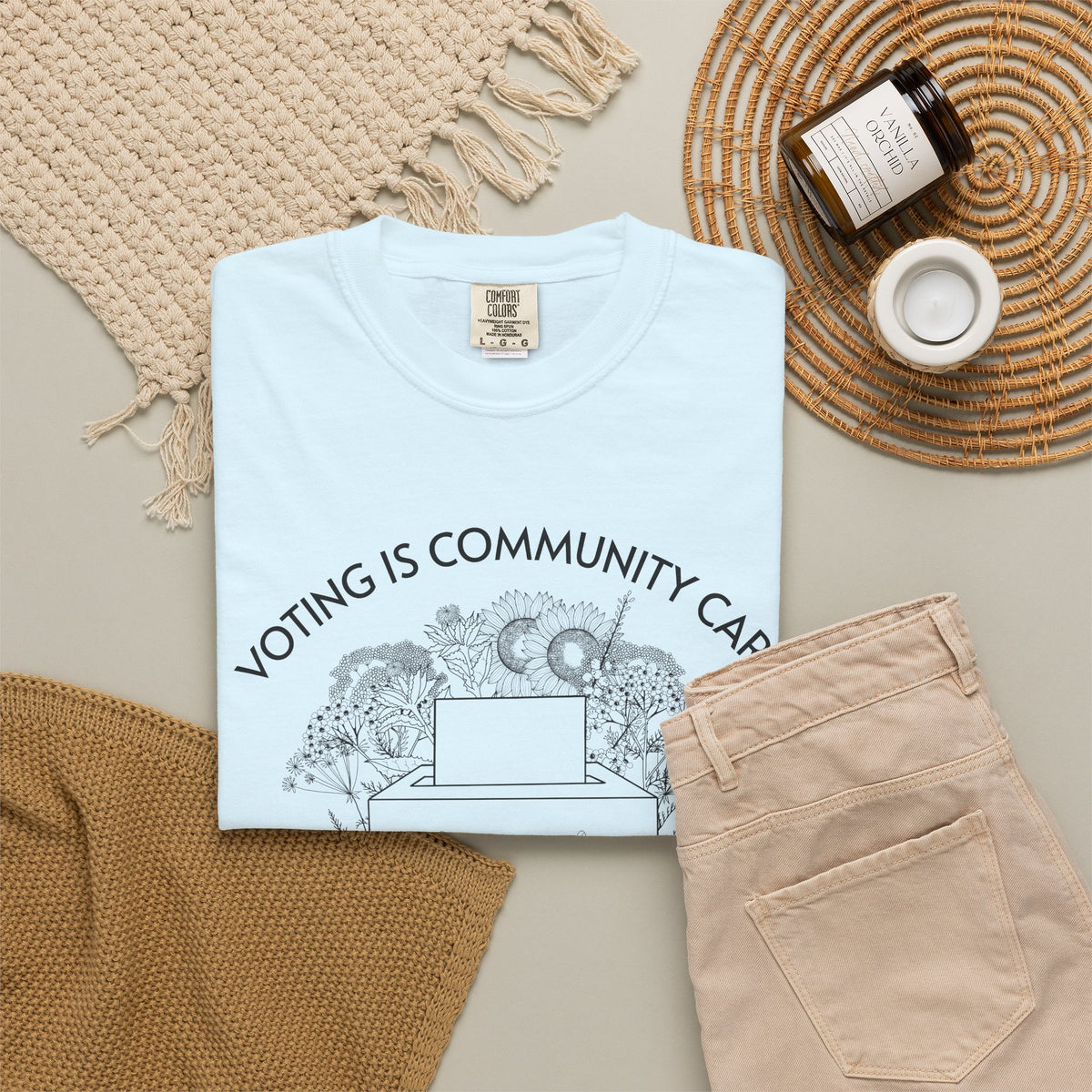 Voting Is Community Care T-Shirt Everything Is Political Vote Graphic Tee