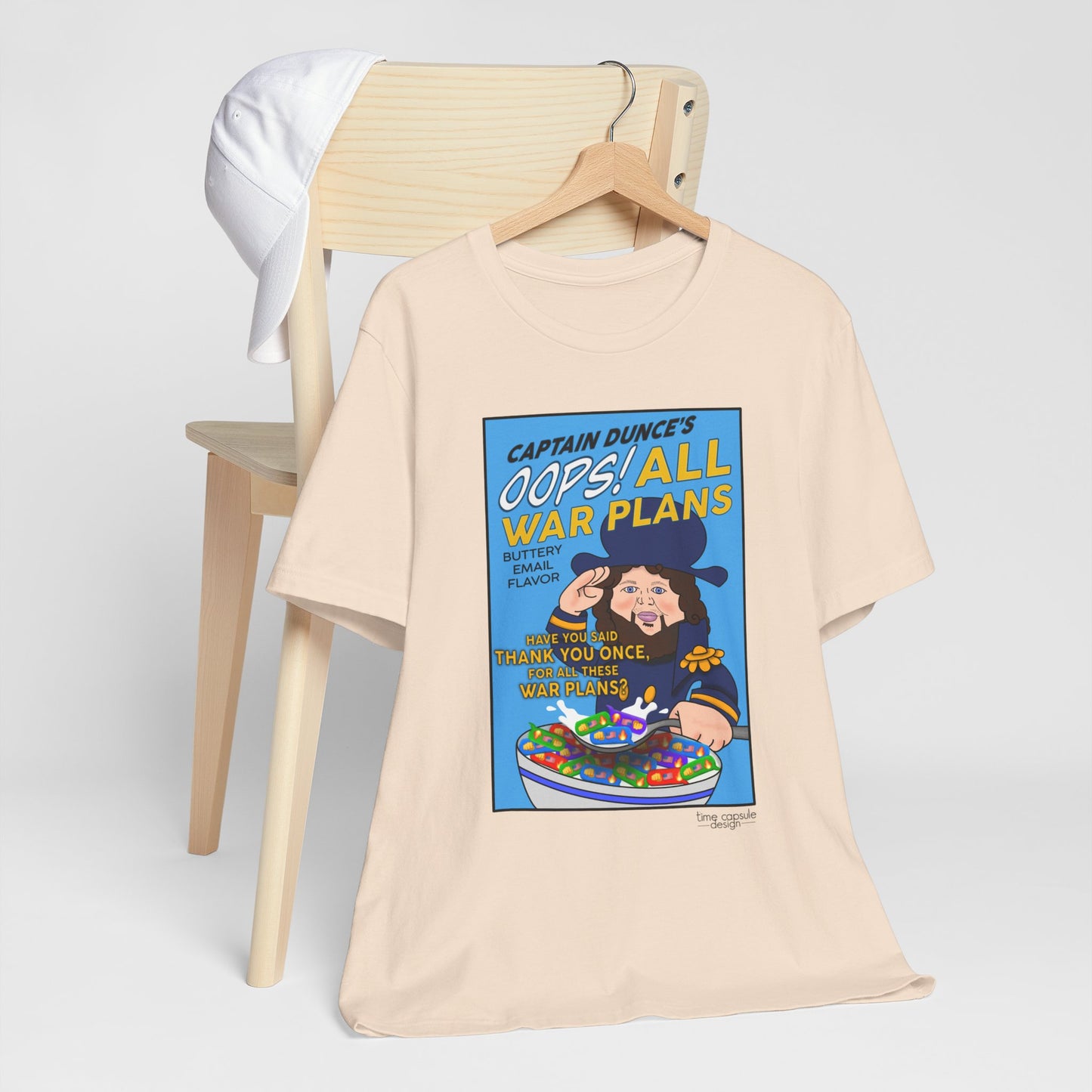 Oops All War Plans Tee, Captain Dunce's Funny Graphic T-Shirt, Quirky Gift, Political Gag Gift Merchandise, Casual Wear, Birthday Gift