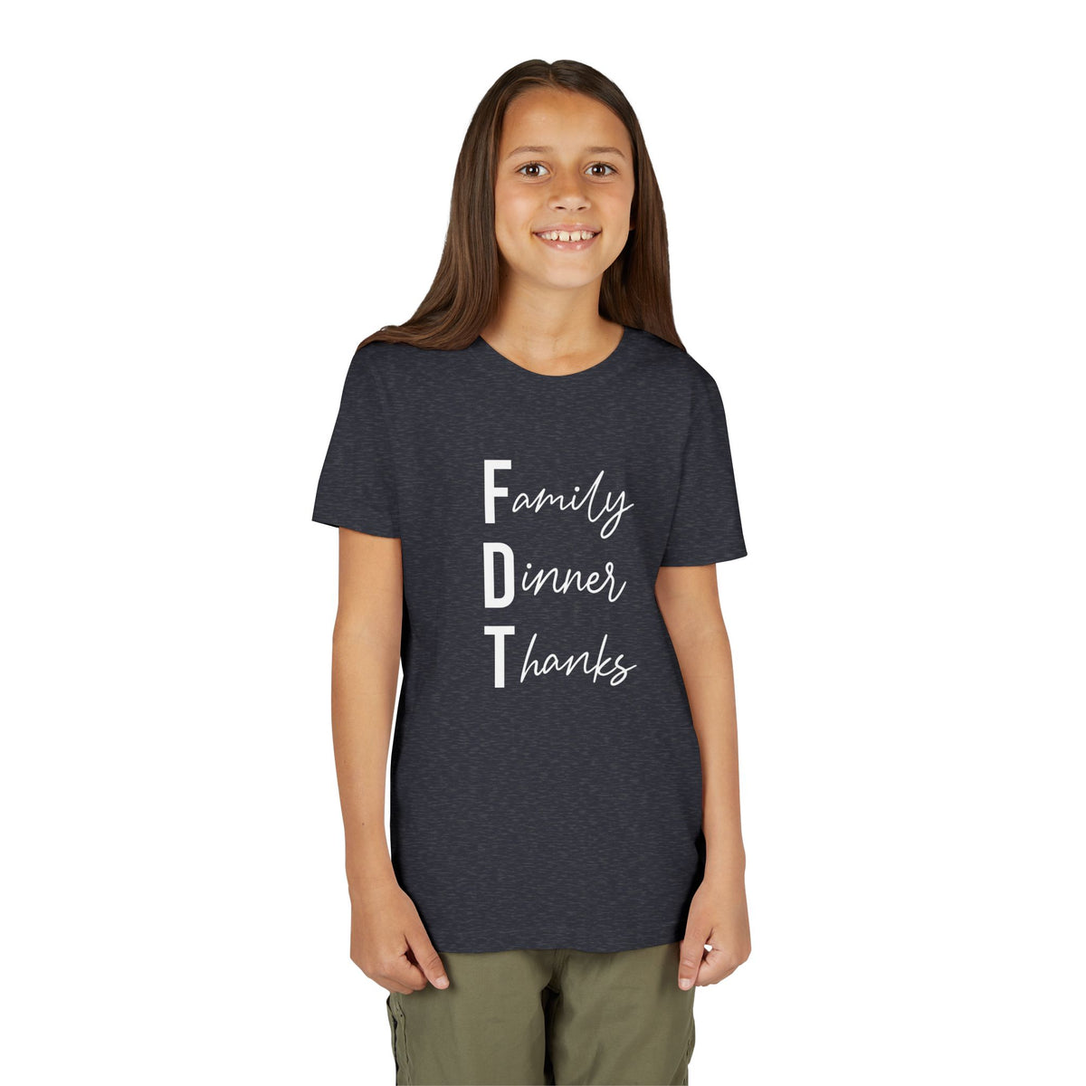 Youth Family Dinner Thanks Thanksgiving Tee FDT kids shirt