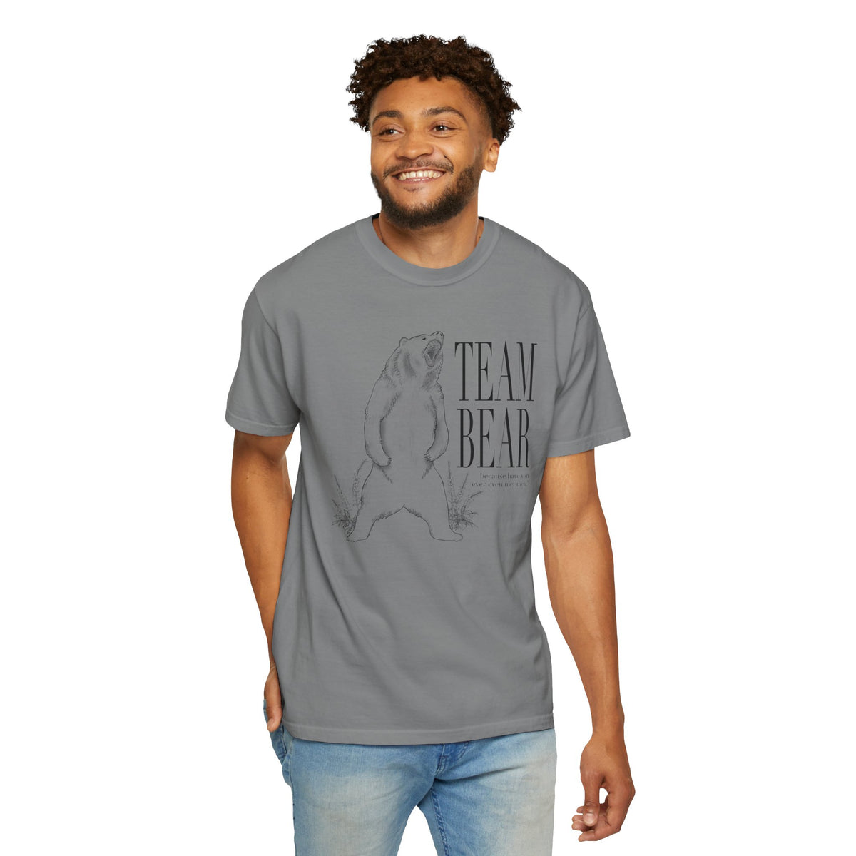 Team Bear Graphic T-Shirt Vintage Sketch Bear Tee because have you even met men