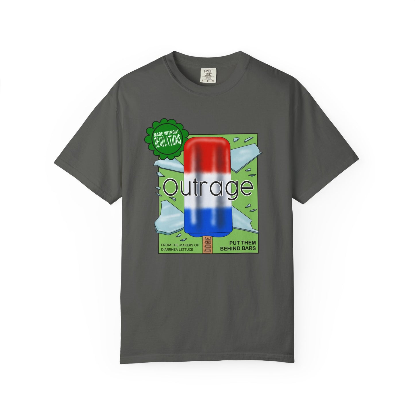 Outrage Glass Popsicle Graphic T-Shirt Patriot Pop Art Tee