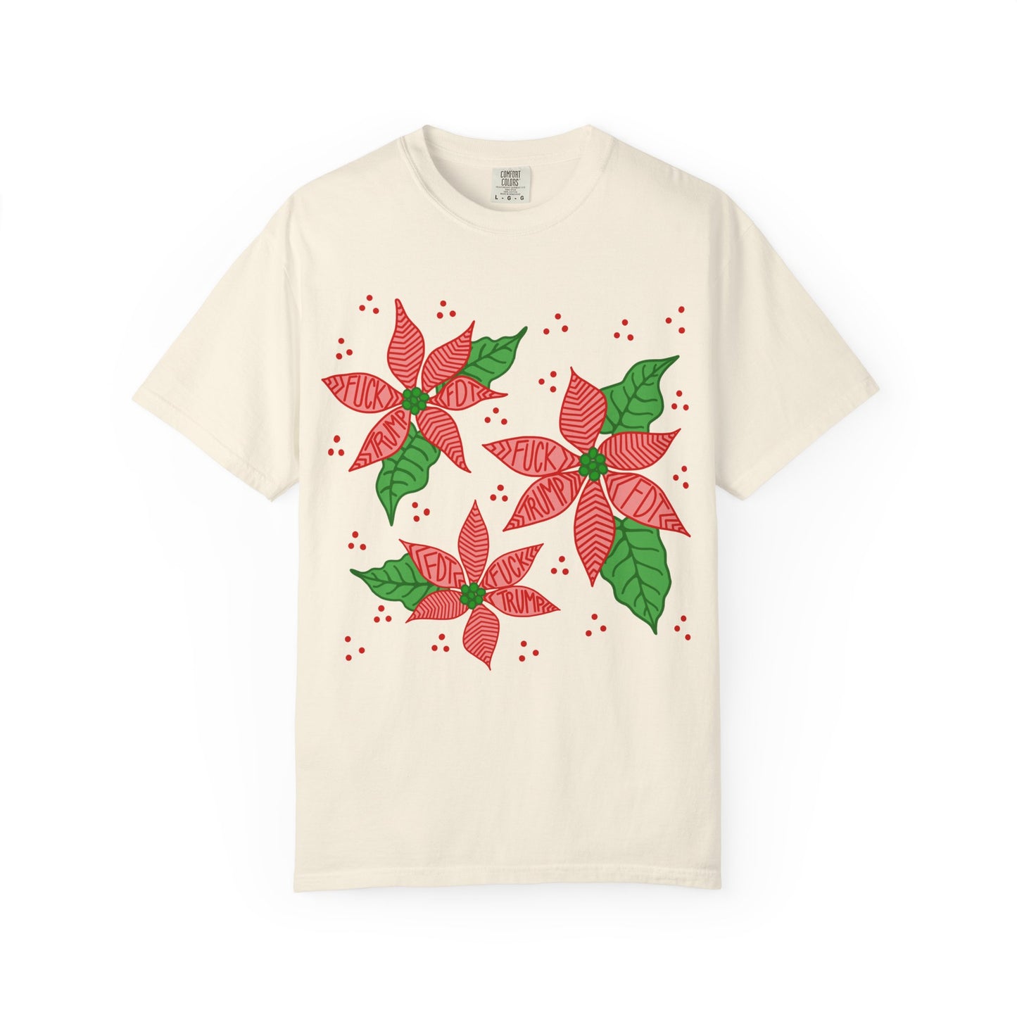Slightly Subtle Poinsettia T-Shirt - Festive FDT Holiday Gift, Christmas Shirt, Unisex Tee, Floral Design, Casual Wear