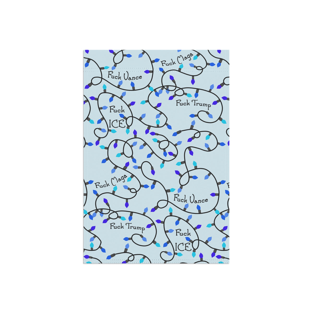 Blue Holiday Christmas Lights Garden Flag FDT