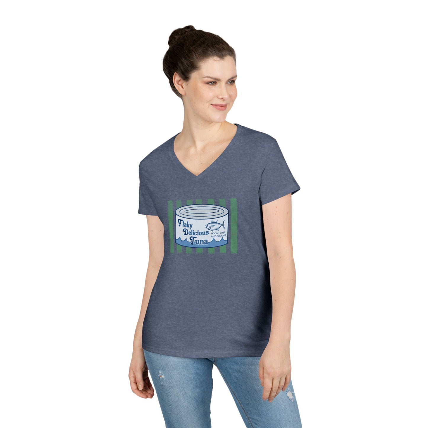 Flaky Delicious Tuna can graphic Tee | V-Neck T-Shirt FDT