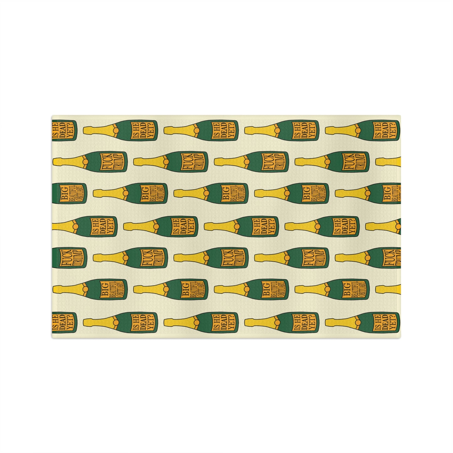 Slightly Subtle Champagne Bottle Pattern Microfiber Tea Towel | Sparkling Wine Kitchen Towel