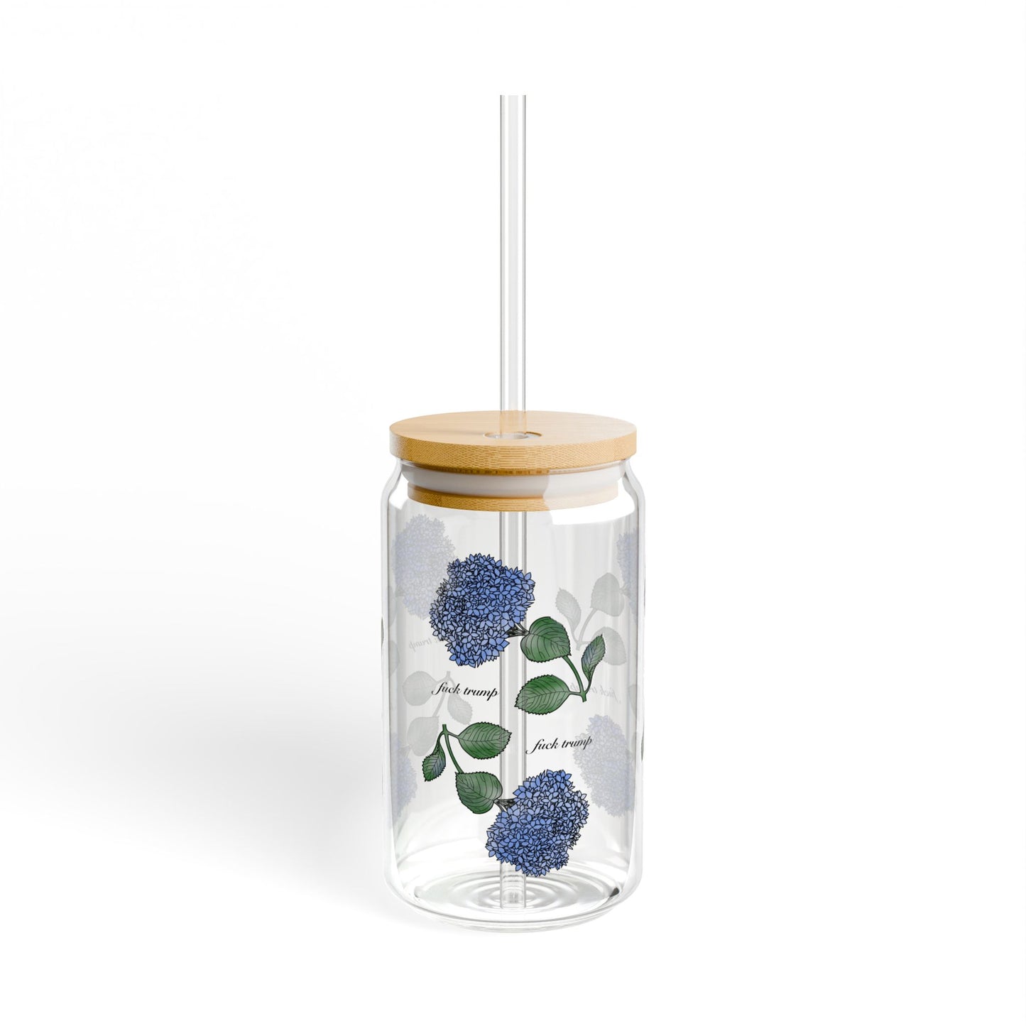 Slightly Subtle Hydrangea Eco-Friendly Sipper Glass Can