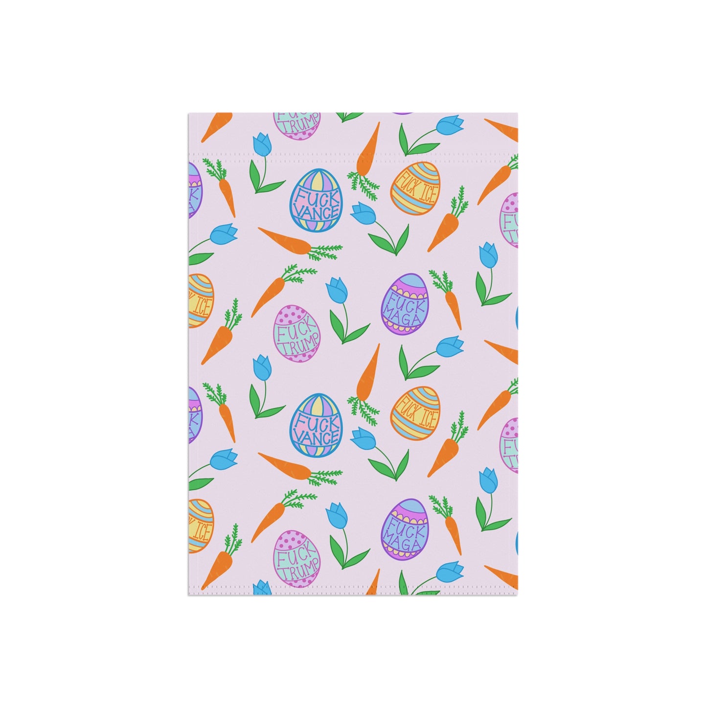 Slightly Subtle Easter Egg and Carrot Garden Banner | Spring House Flag FDT
