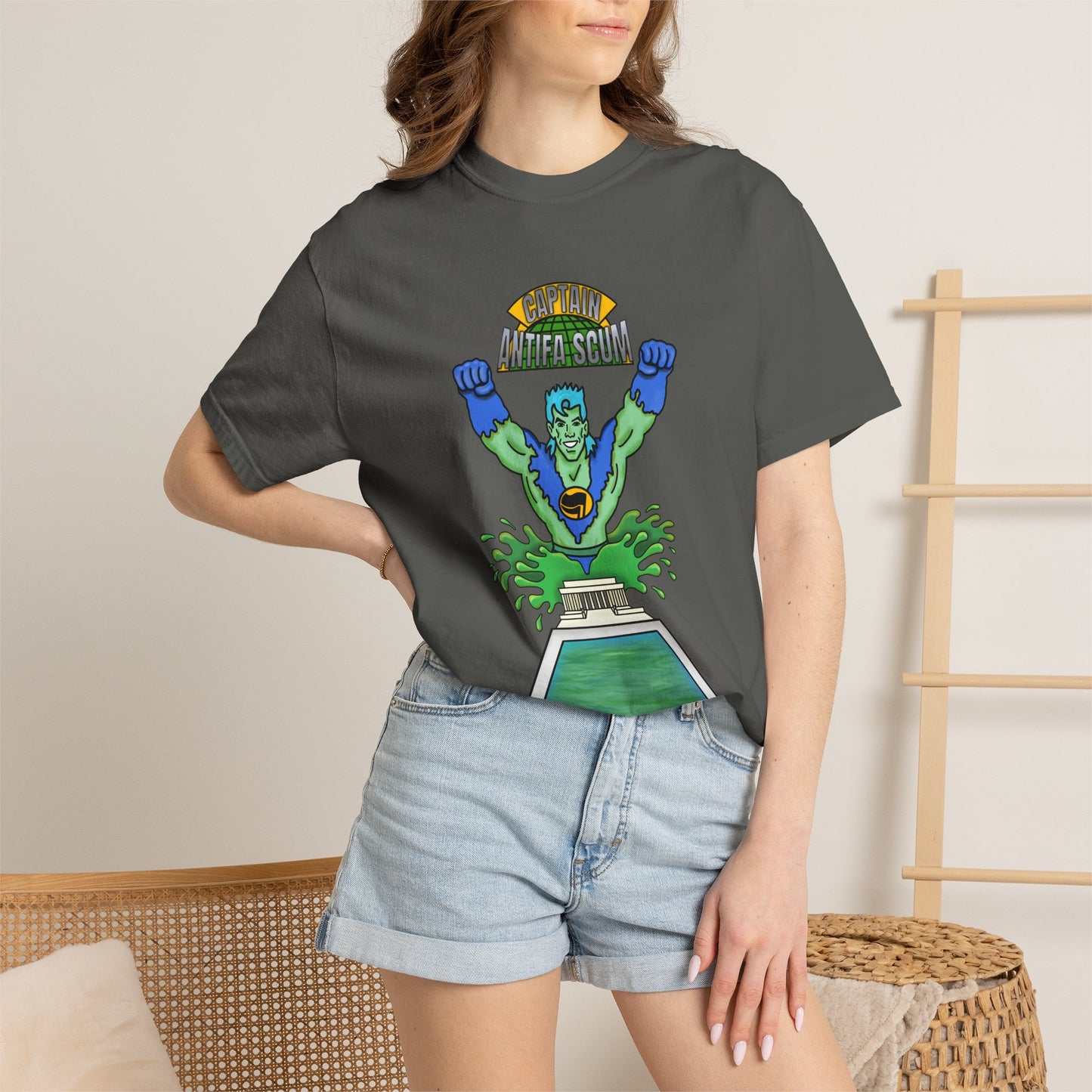 Captain Antifa Scum Reflecting Pool Algae Shirt